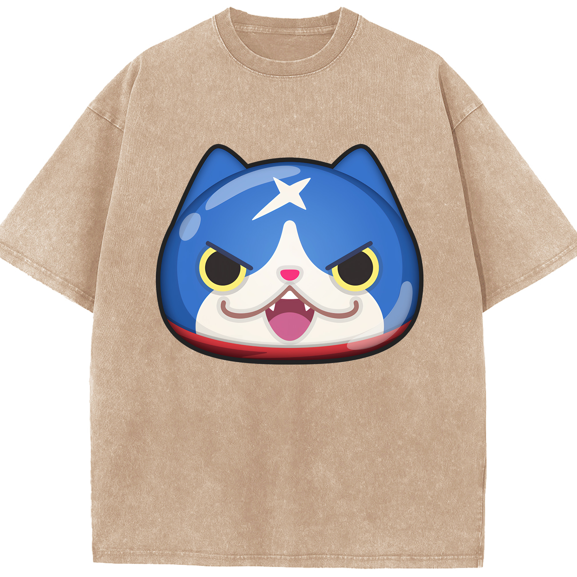 （画像用） 妖怪ウォッチ Yo-kai Watch 綿100% ヴィンテージ風 半袖Tシャツ（フロントプリント）