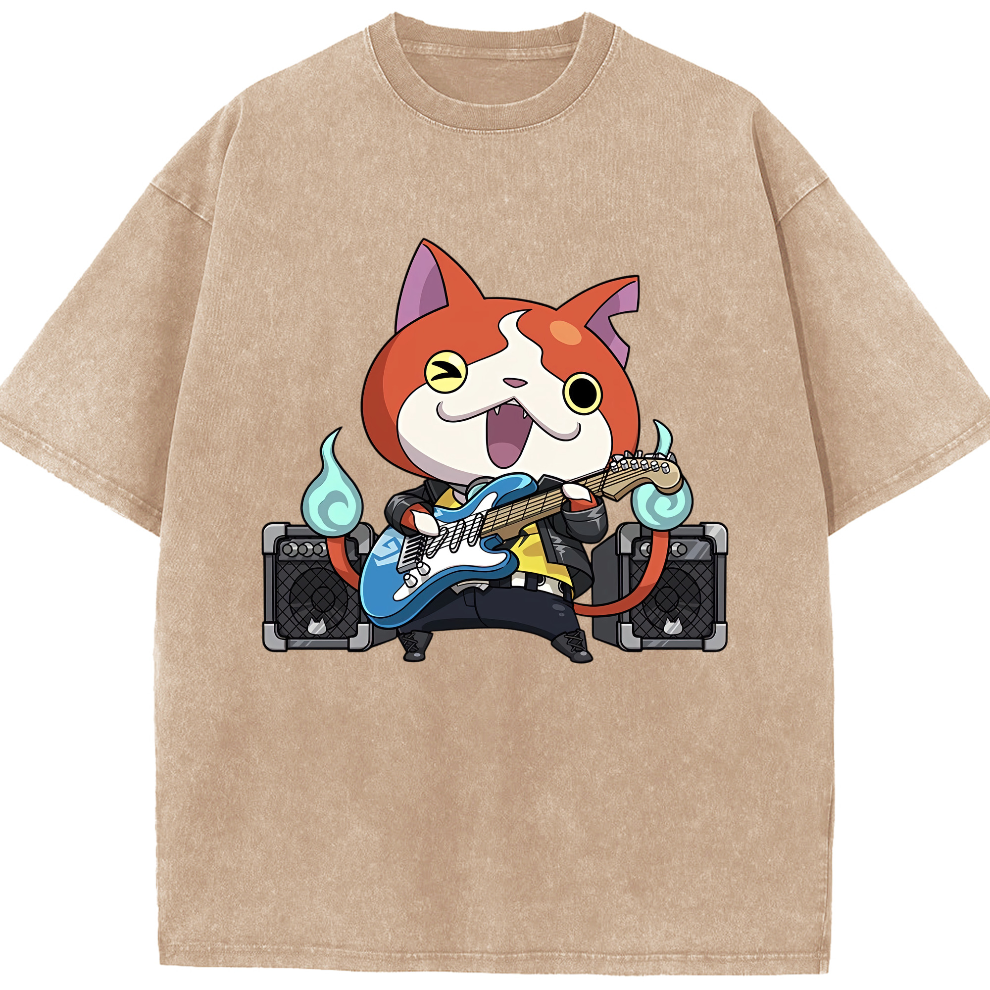 （画像用） 妖怪ウォッチ Yo-kai Watch 綿100% ヴィンテージ風 半袖Tシャツ（フロントプリント）