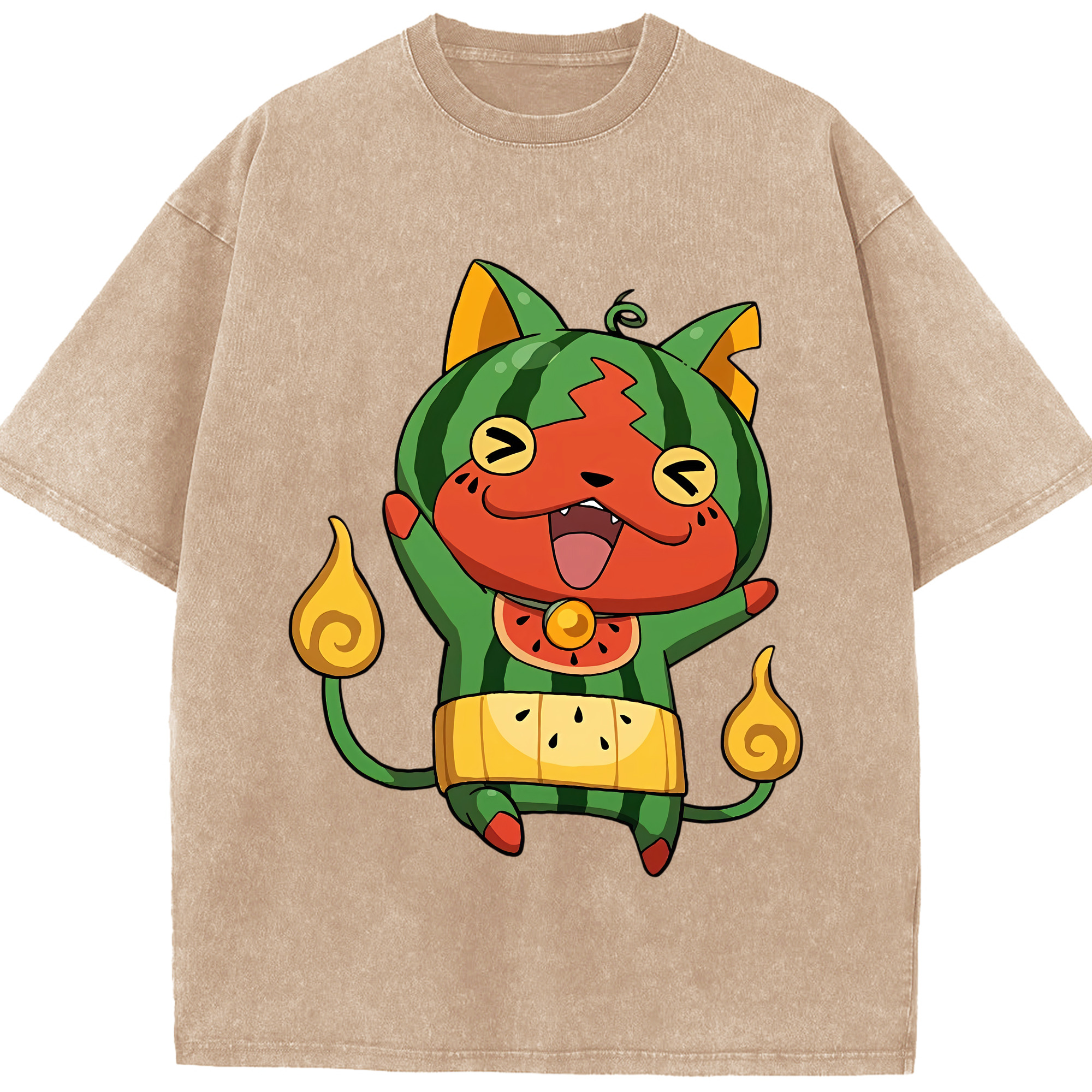 （画像用） 妖怪ウォッチ Yo-kai Watch 綿100% ヴィンテージ風 半袖Tシャツ（フロントプリント）