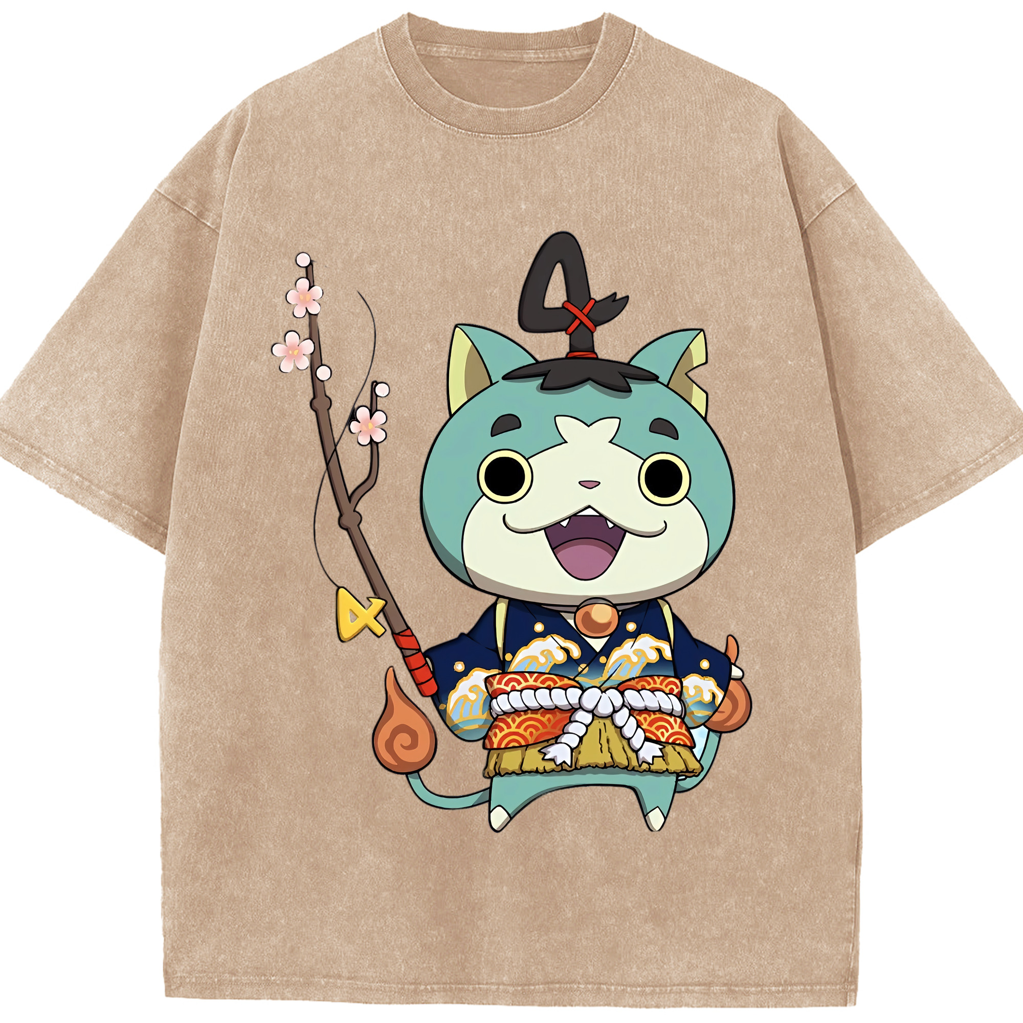 （画像用） 妖怪ウォッチ Yo-kai Watch 綿100% ヴィンテージ風 半袖Tシャツ（フロントプリント）
