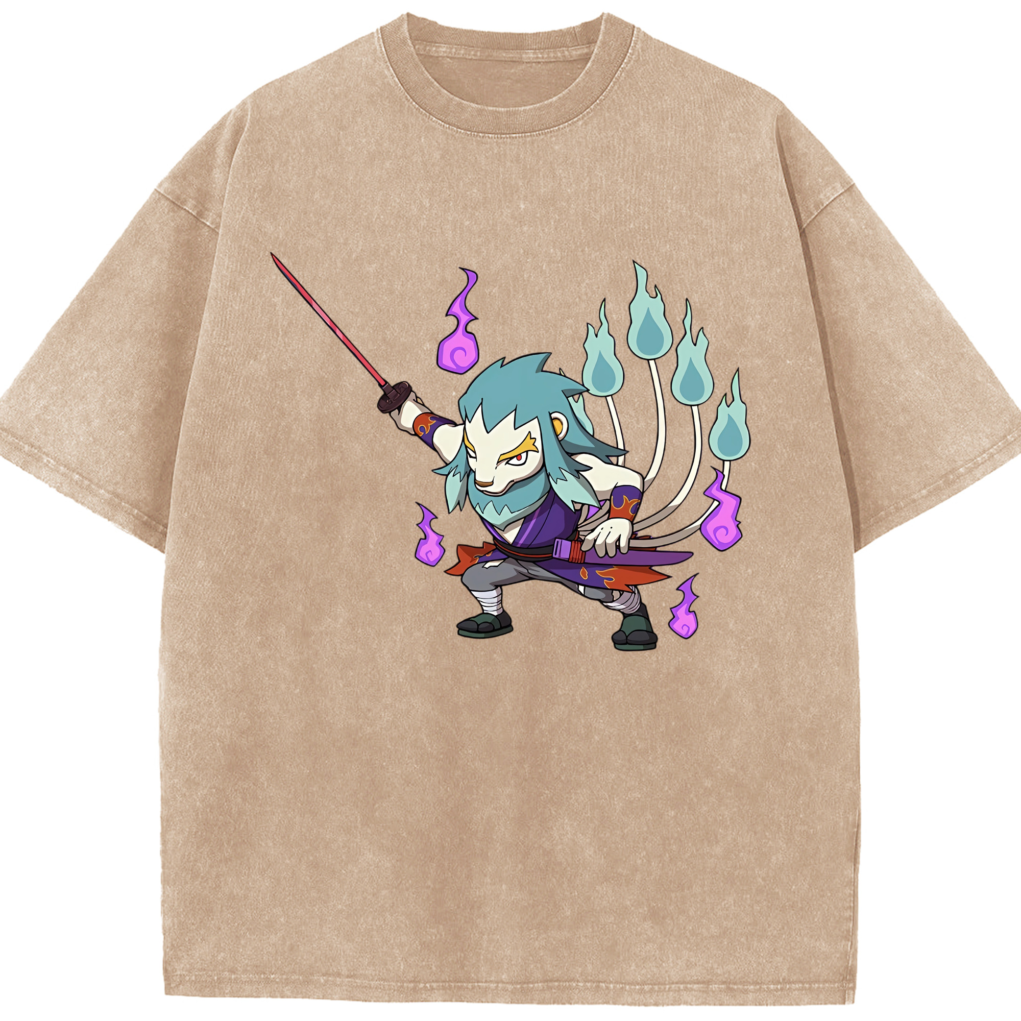 （画像用） 妖怪ウォッチ Yo-kai Watch 綿100% ヴィンテージ風 半袖Tシャツ（フロントプリント）