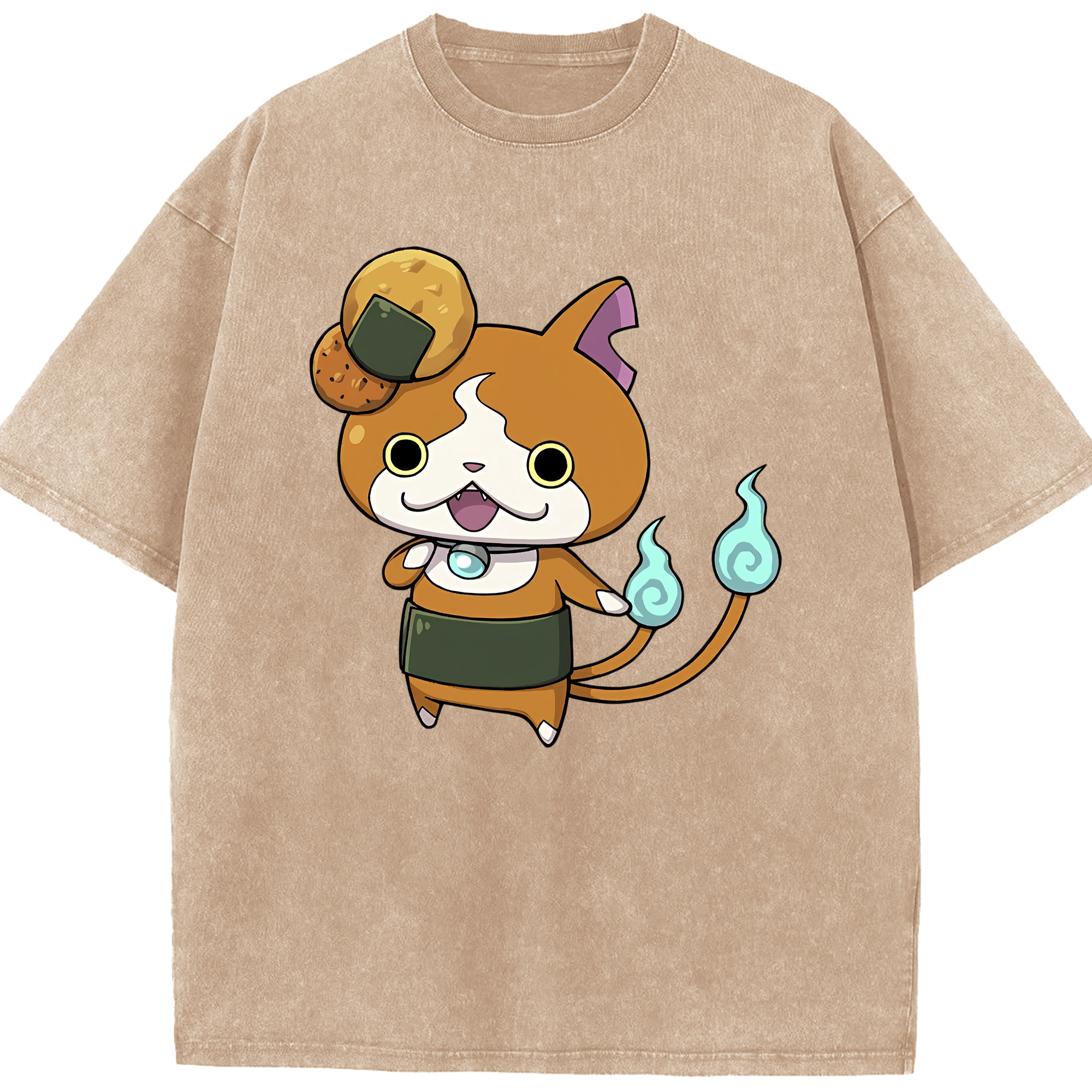 （画像用） 妖怪ウォッチ Yo-kai Watch 綿100% ヴィンテージ風 半袖Tシャツ（フロントプリント）