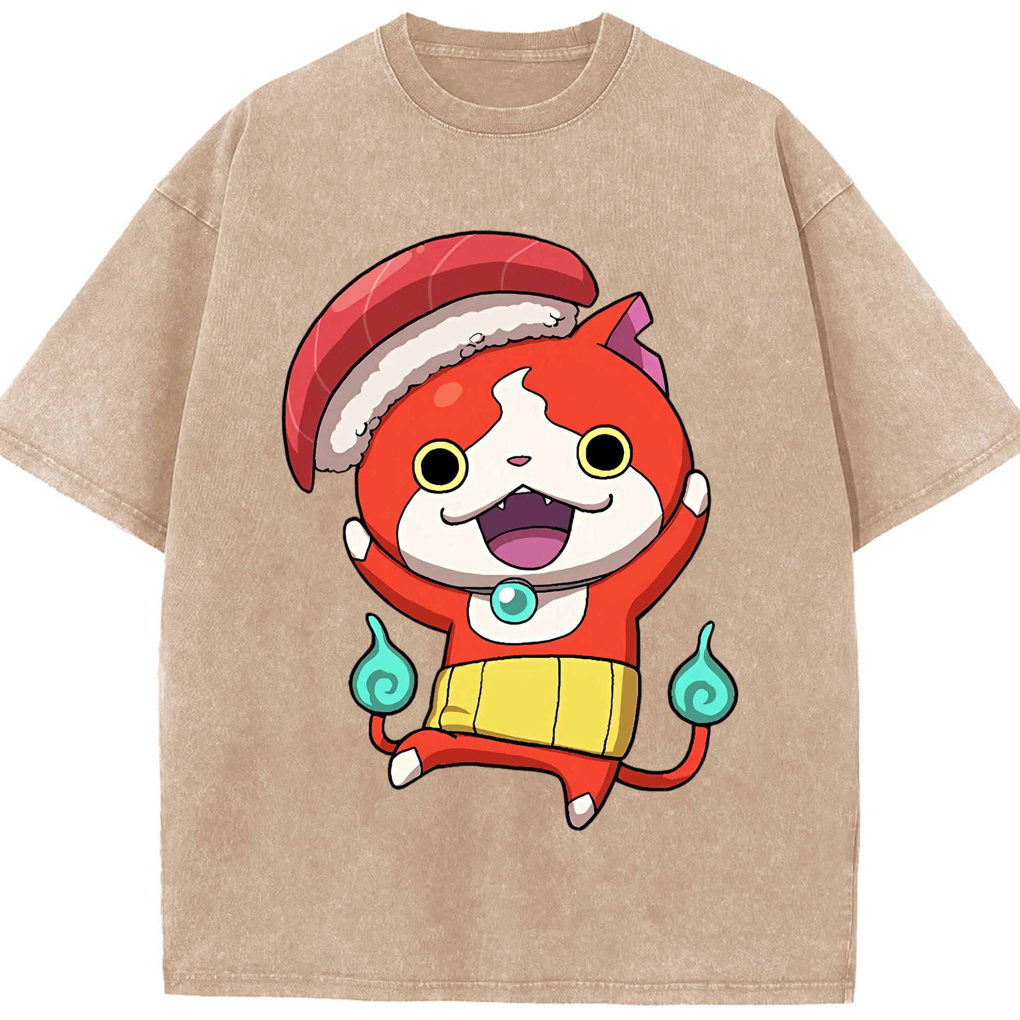 （画像用） 妖怪ウォッチ Yo-kai Watch 綿100% ヴィンテージ風 半袖Tシャツ（フロントプリント）