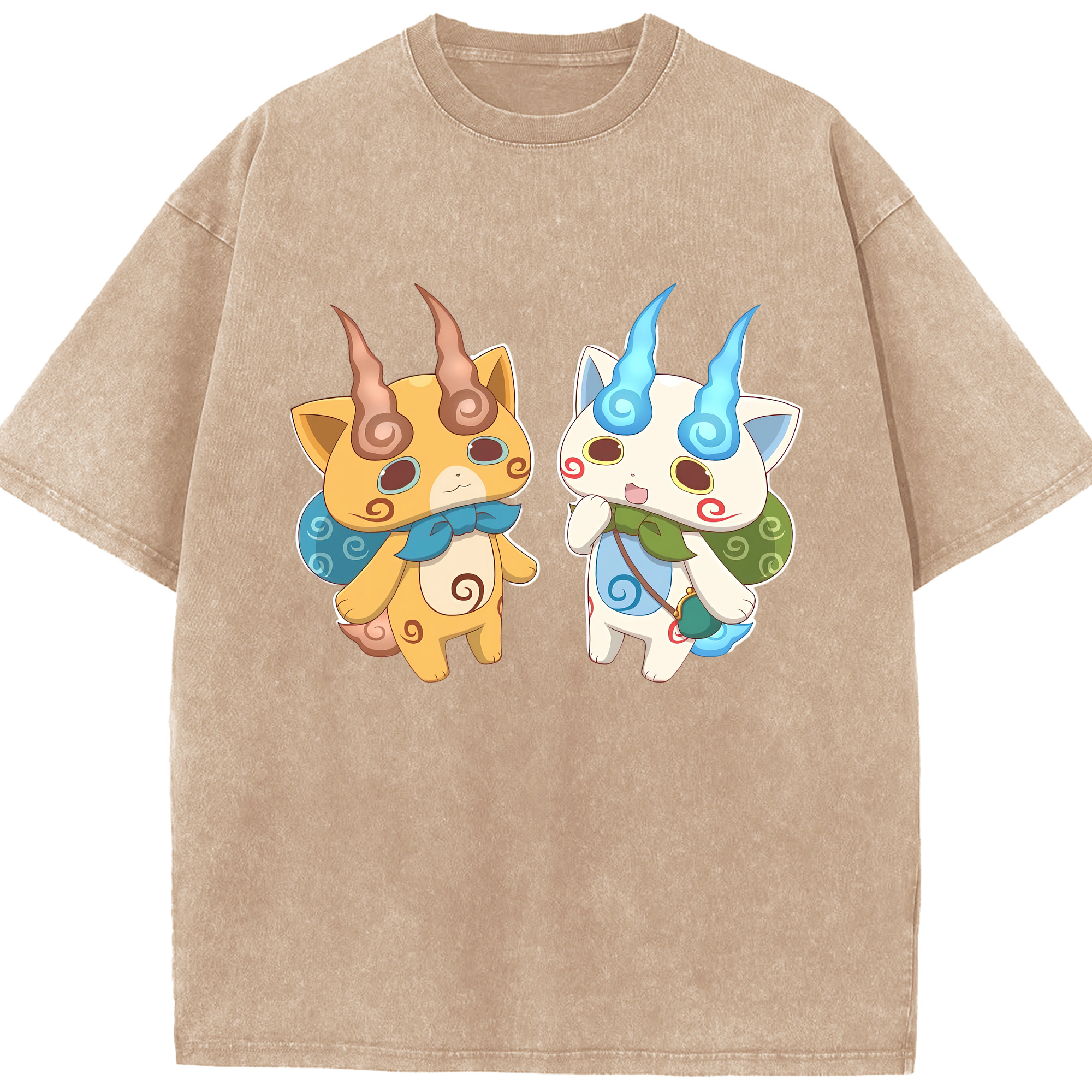 （画像用） 妖怪ウォッチ Yo-kai Watch 綿100% ヴィンテージ風 半袖Tシャツ（フロントプリント）