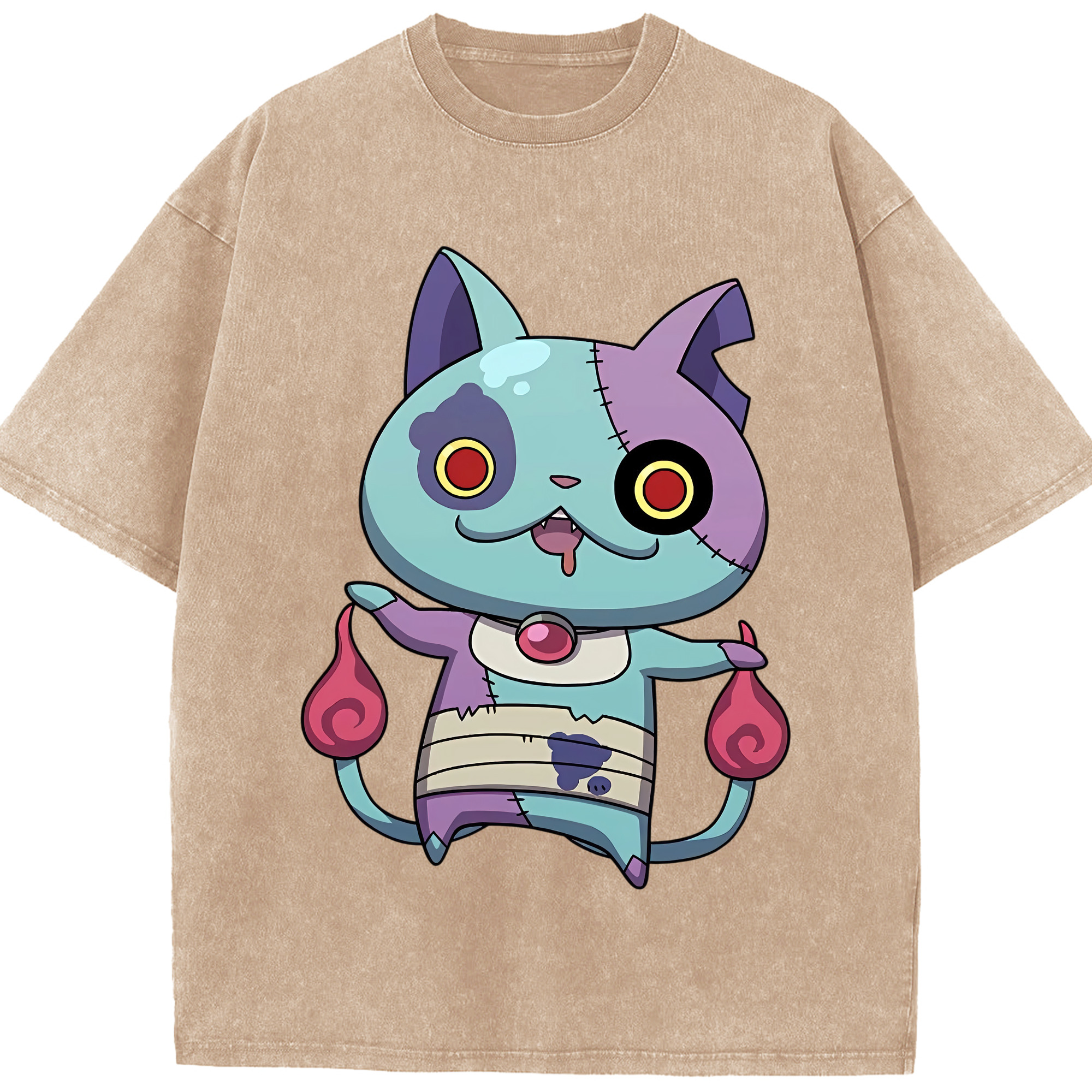 （画像用） 妖怪ウォッチ Yo-kai Watch 綿100% ヴィンテージ風 半袖Tシャツ（フロントプリント）