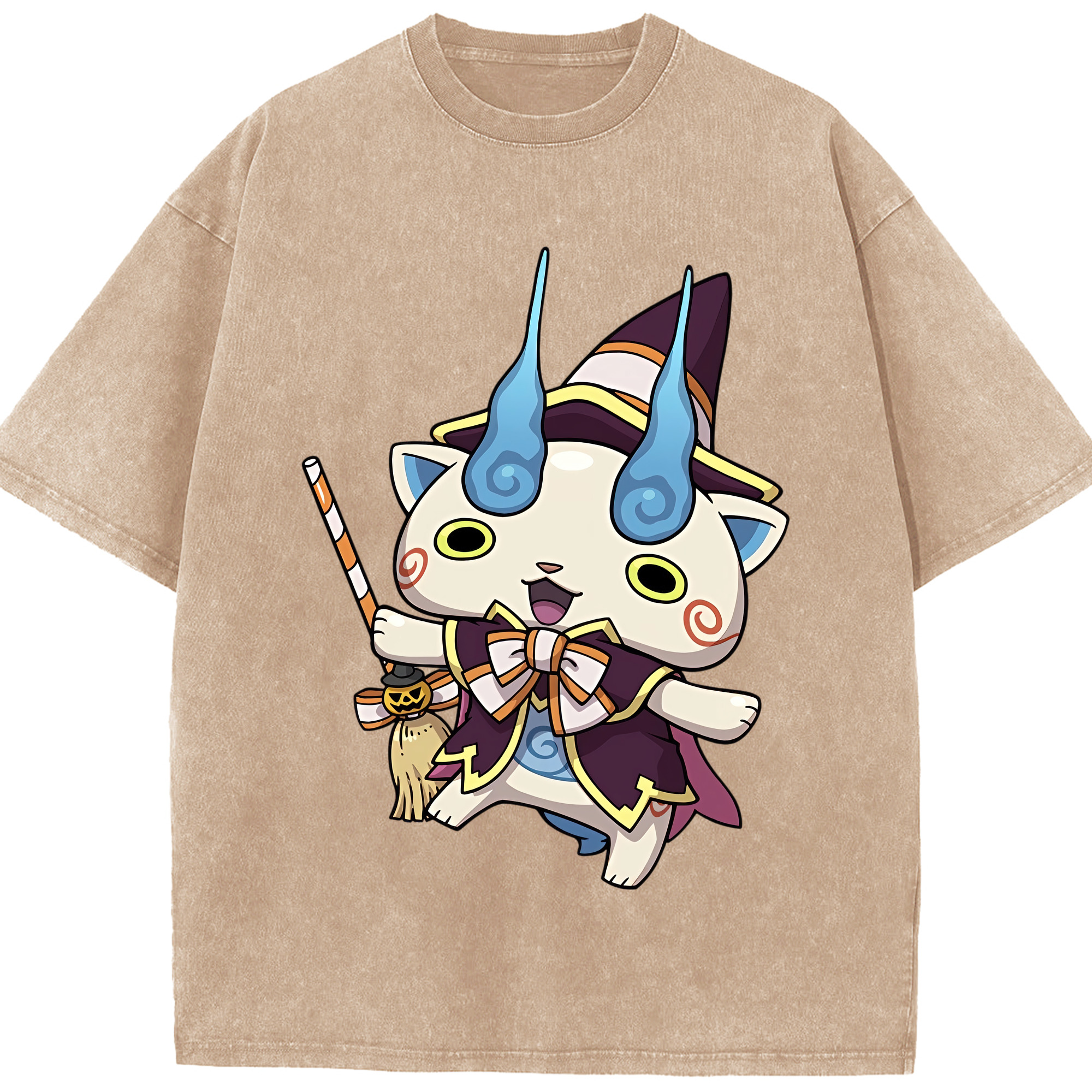 （画像用） 妖怪ウォッチ Yo-kai Watch 綿100% ヴィンテージ風 半袖Tシャツ（フロントプリント）
