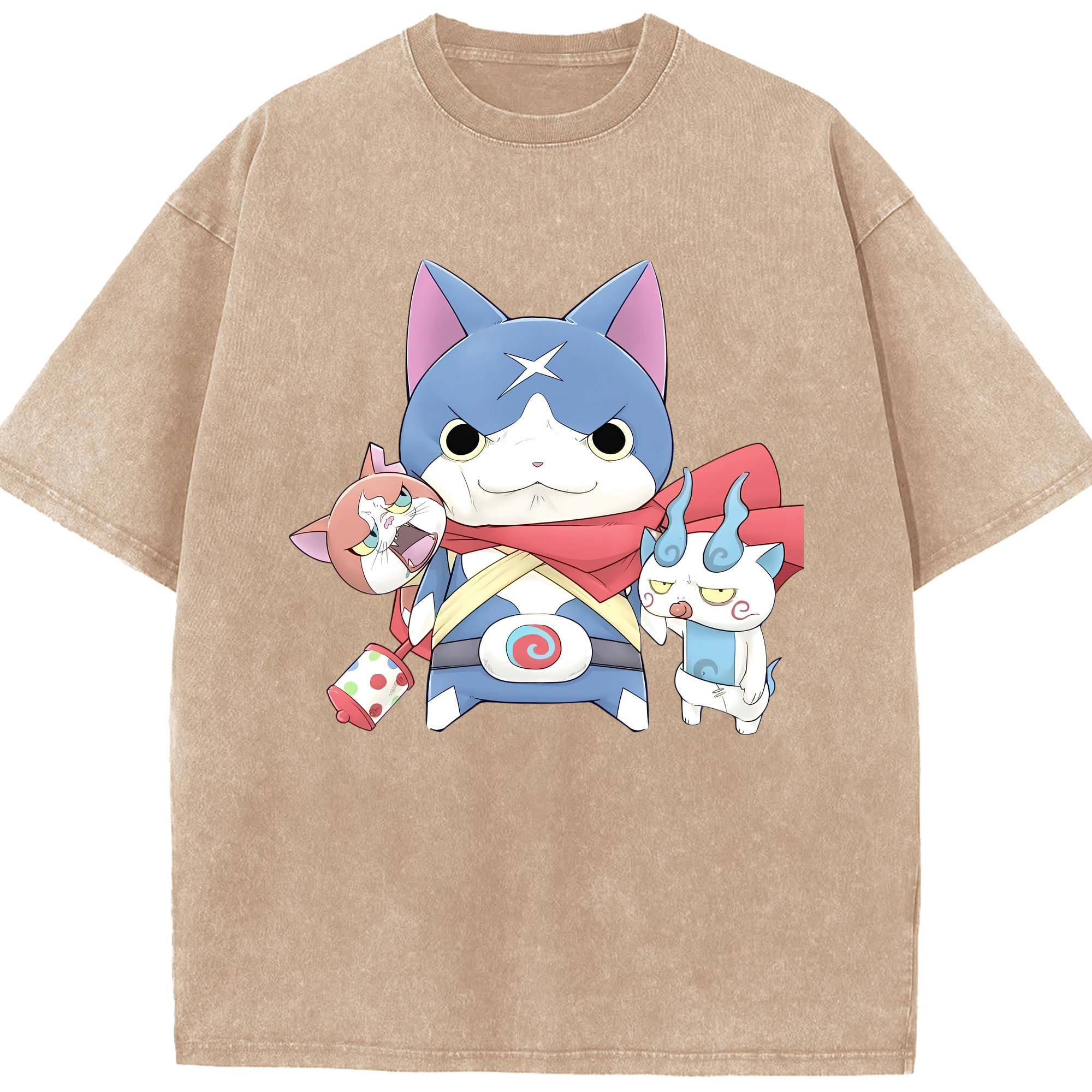 （画像用） 妖怪ウォッチ Yo-kai Watch 綿100% ヴィンテージ風 半袖Tシャツ（フロントプリント）
