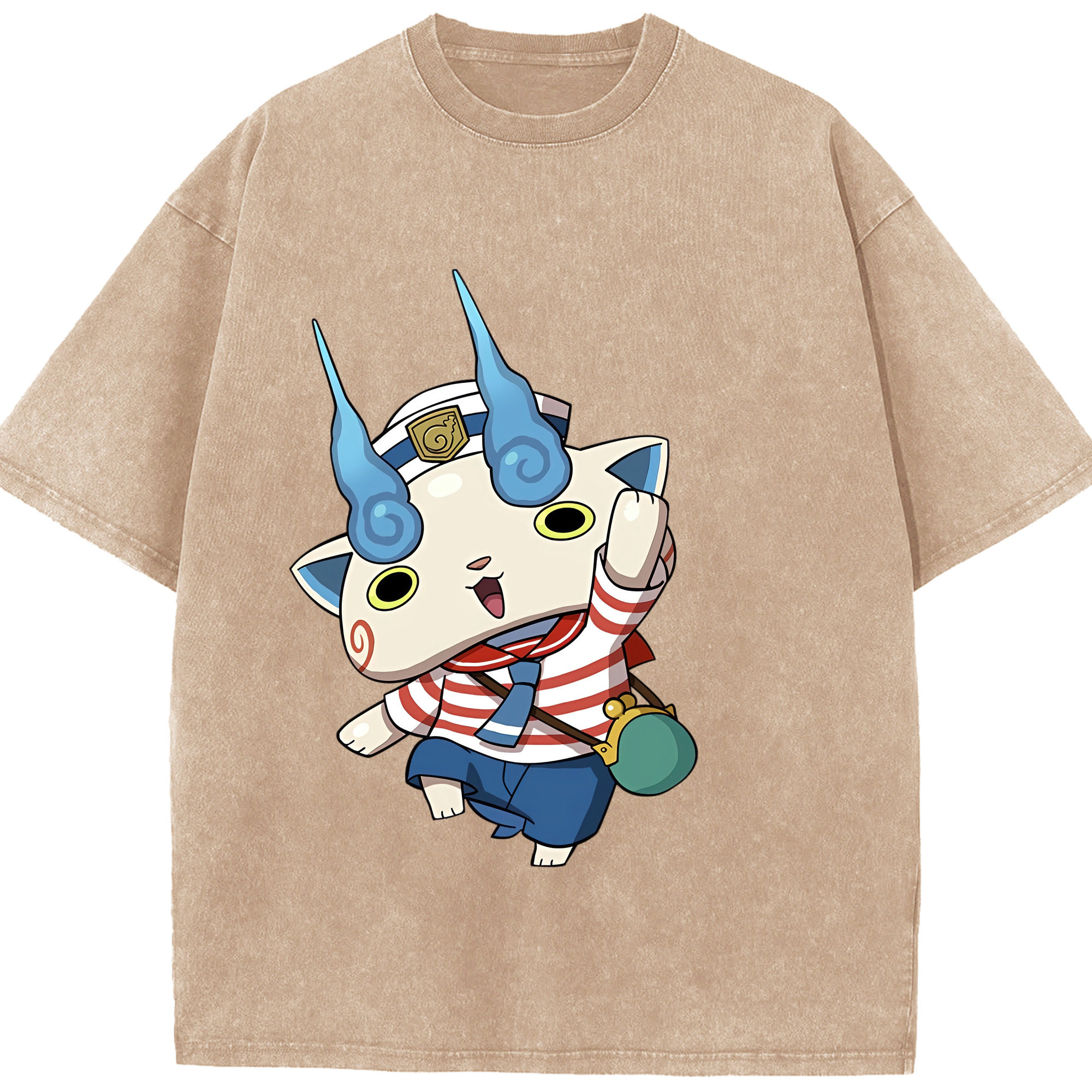 （画像用） 妖怪ウォッチ Yo-kai Watch 綿100% ヴィンテージ風 半袖Tシャツ（フロントプリント）