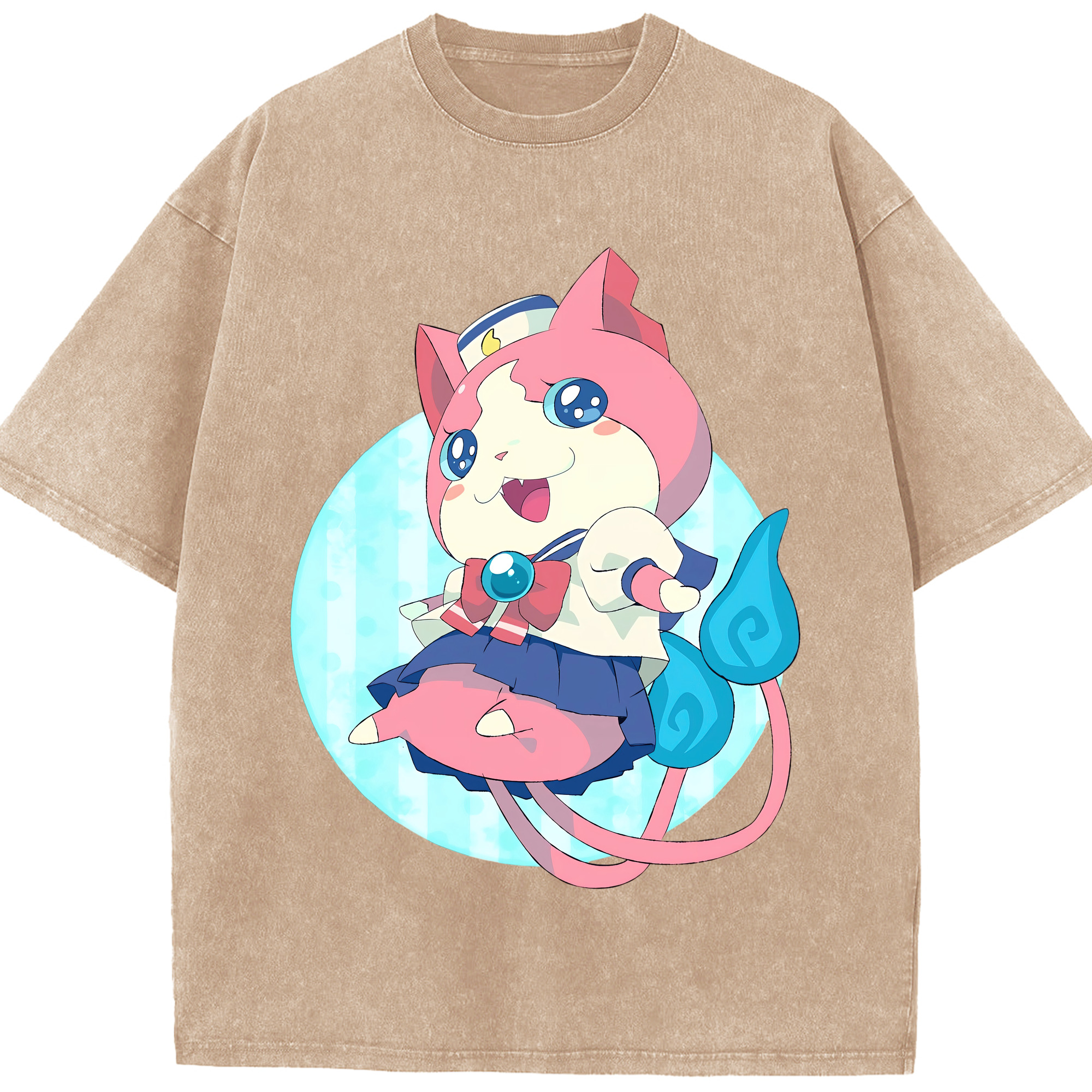 （画像用） 妖怪ウォッチ Yo-kai Watch 綿100% ヴィンテージ風 半袖Tシャツ（フロントプリント）