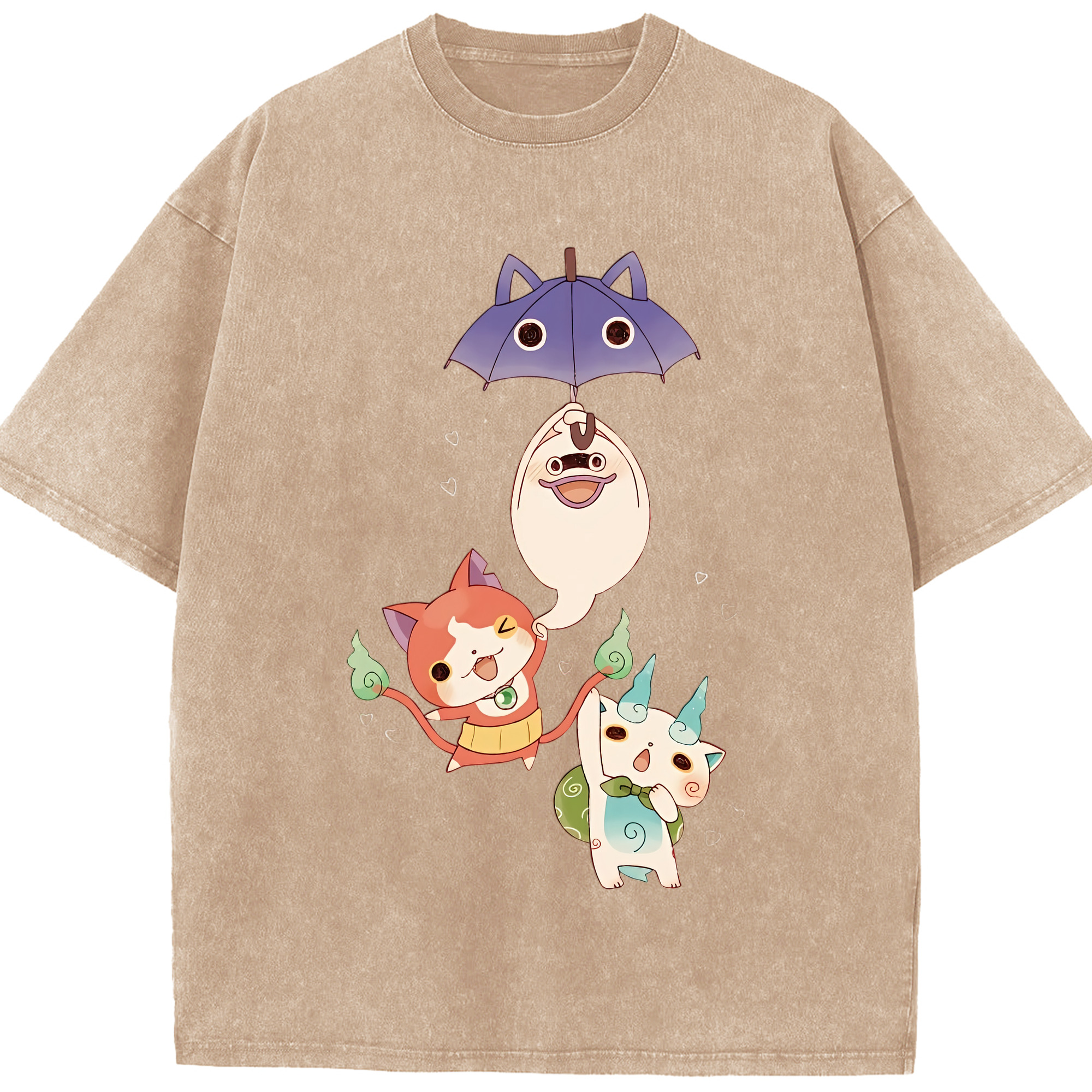 （画像用） 妖怪ウォッチ Yo-kai Watch 綿100% ヴィンテージ風 半袖Tシャツ（フロントプリント）