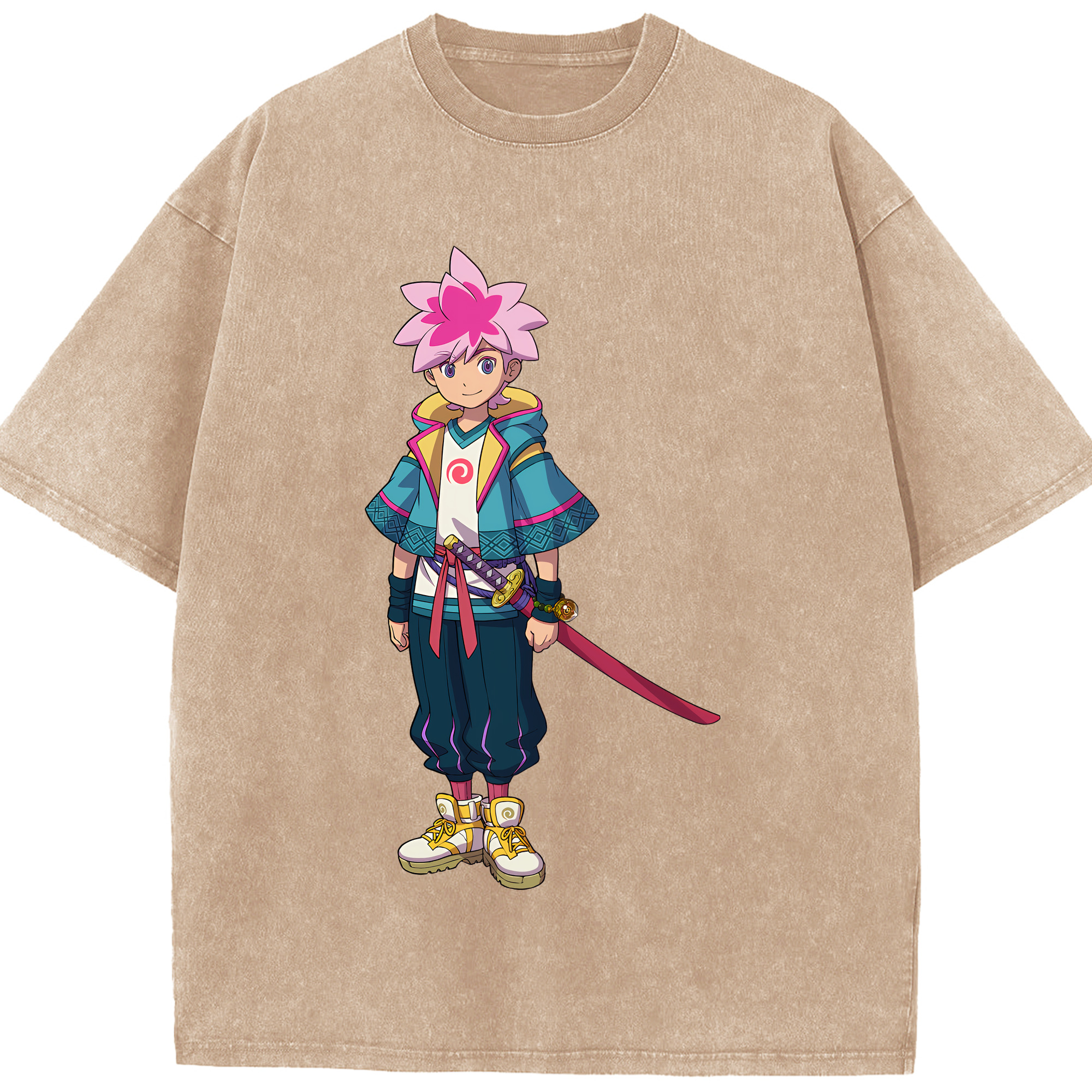 （画像用） 妖怪ウォッチ Yo-kai Watch 綿100% ヴィンテージ風 半袖Tシャツ（フロントプリント）