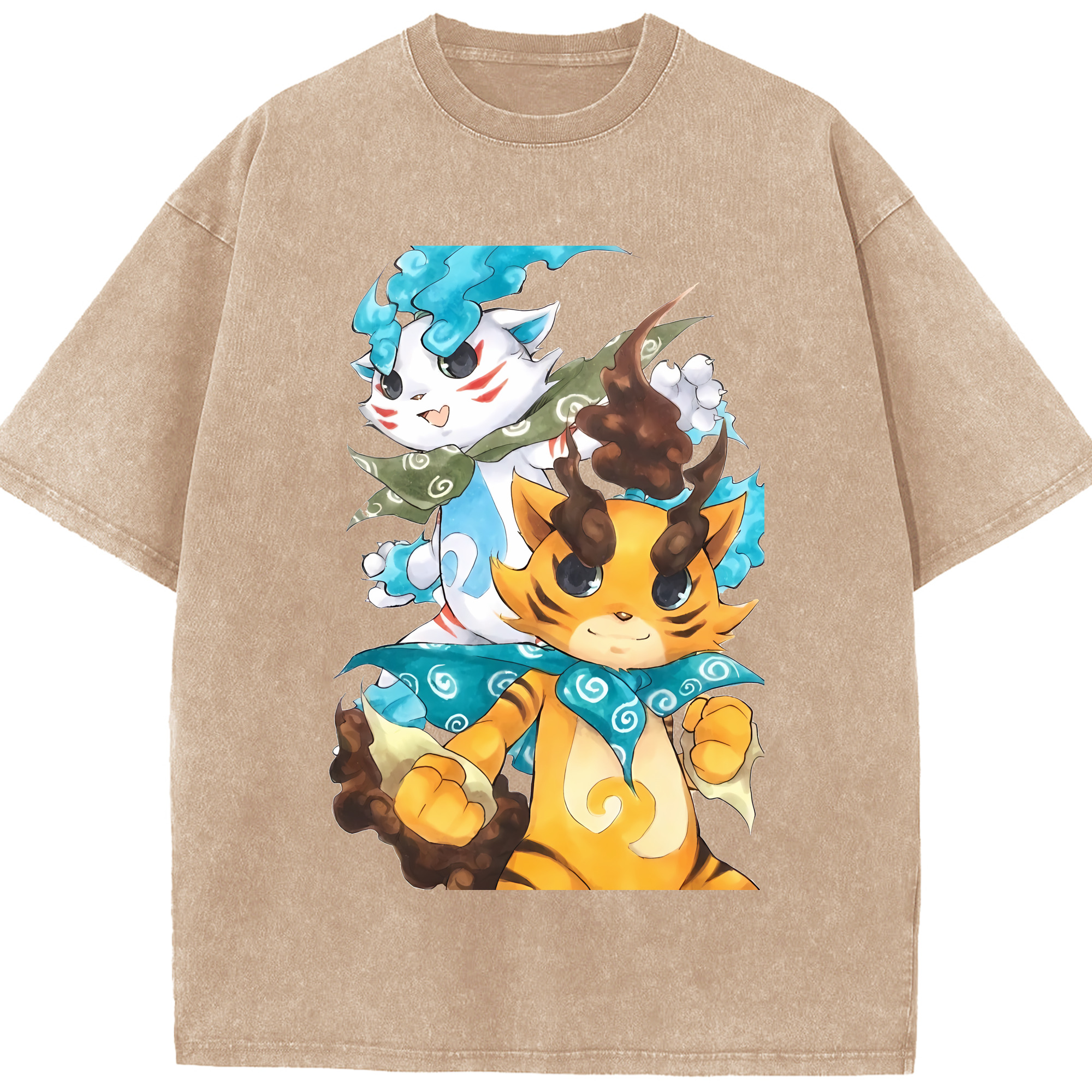 （画像用） 妖怪ウォッチ Yo-kai Watch 綿100% ヴィンテージ風 半袖Tシャツ（フロントプリント）