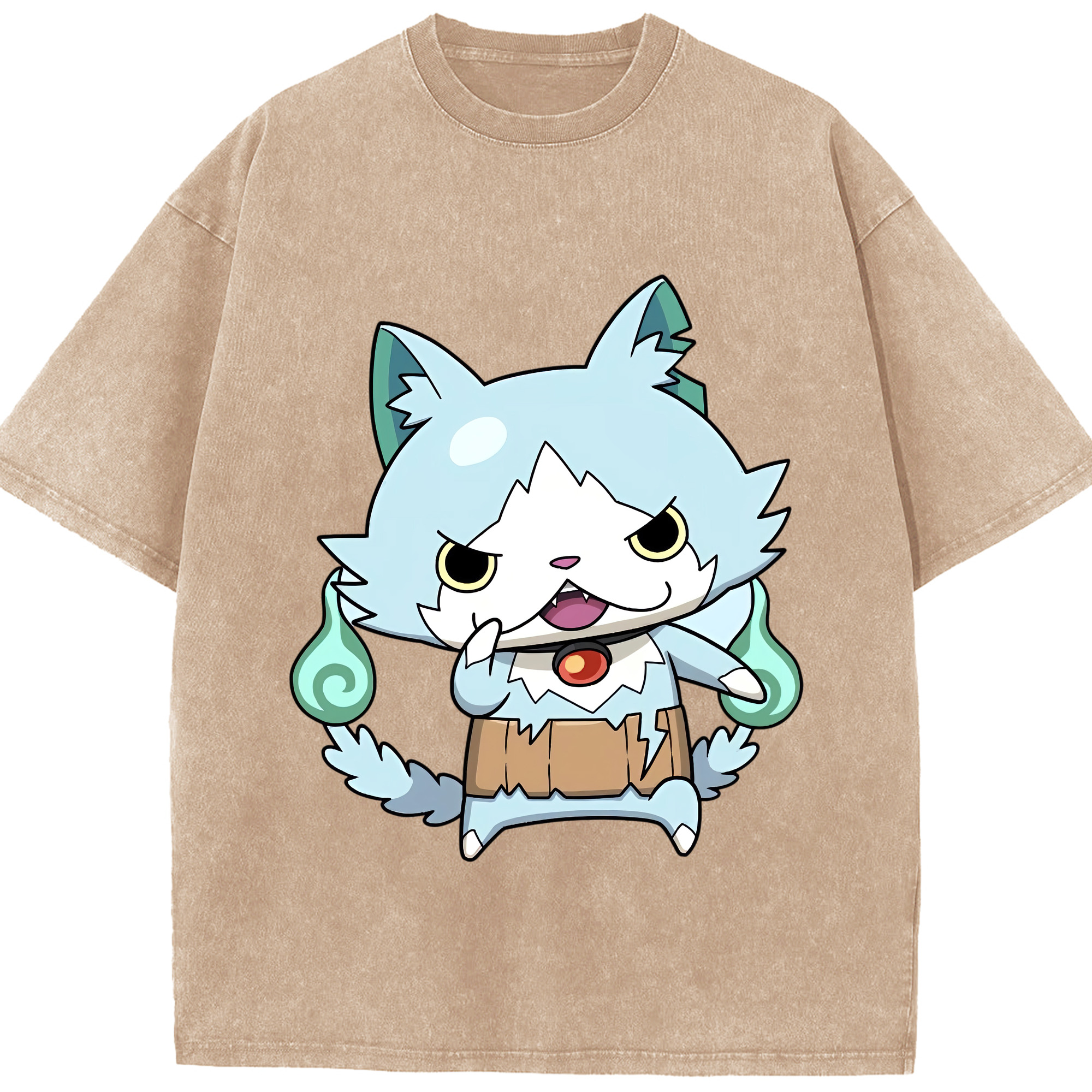 （画像用） 妖怪ウォッチ Yo-kai Watch 綿100% ヴィンテージ風 半袖Tシャツ（フロントプリント）