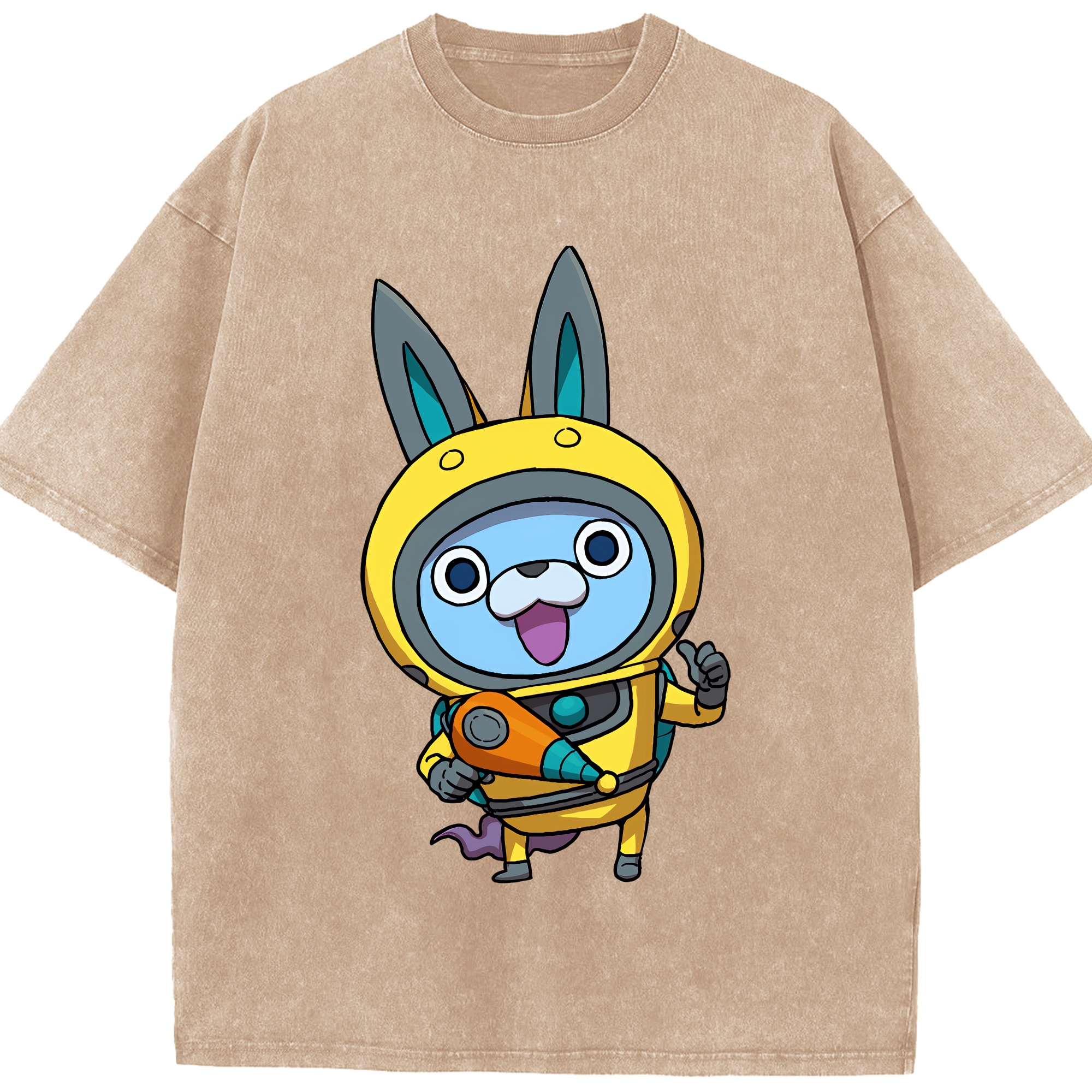 （画像用） 妖怪ウォッチ Yo-kai Watch 綿100% ヴィンテージ風 半袖Tシャツ（フロントプリント）