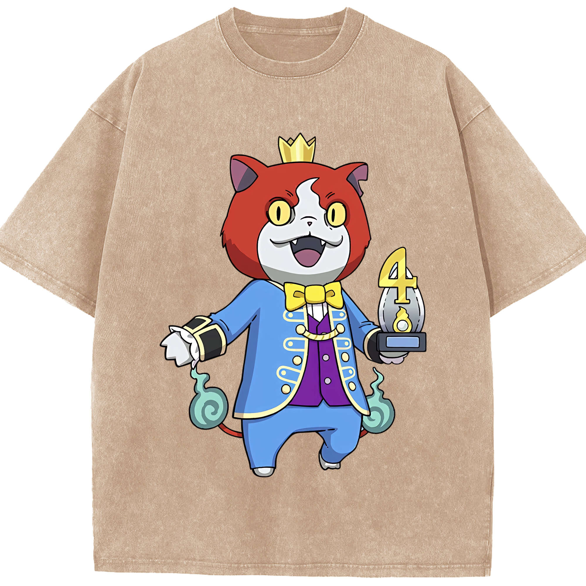 （画像用） 妖怪ウォッチ Yo-kai Watch 綿100% ヴィンテージ風 半袖Tシャツ（フロントプリント）