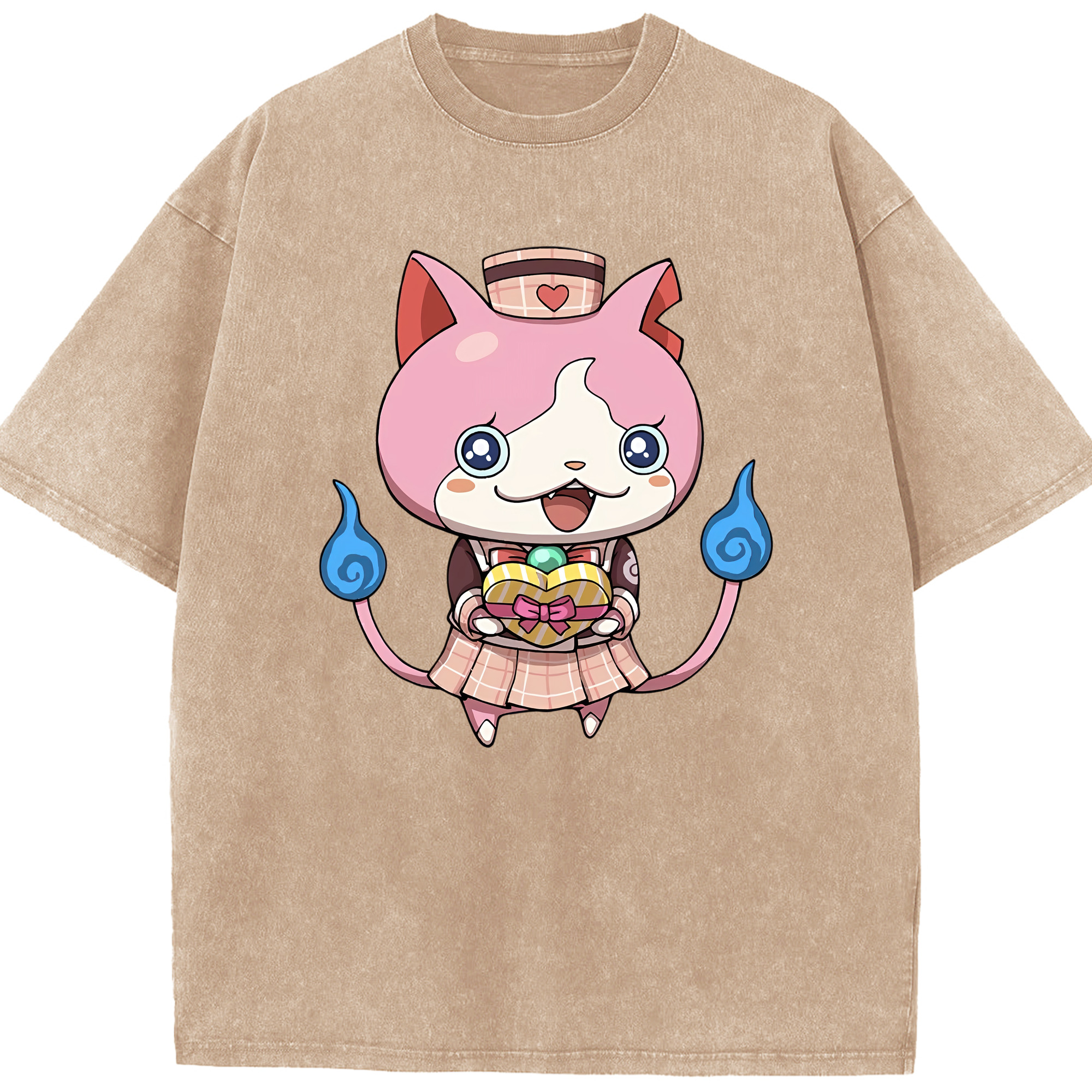 （画像用） 妖怪ウォッチ Yo-kai Watch 綿100% ヴィンテージ風 半袖Tシャツ（フロントプリント）