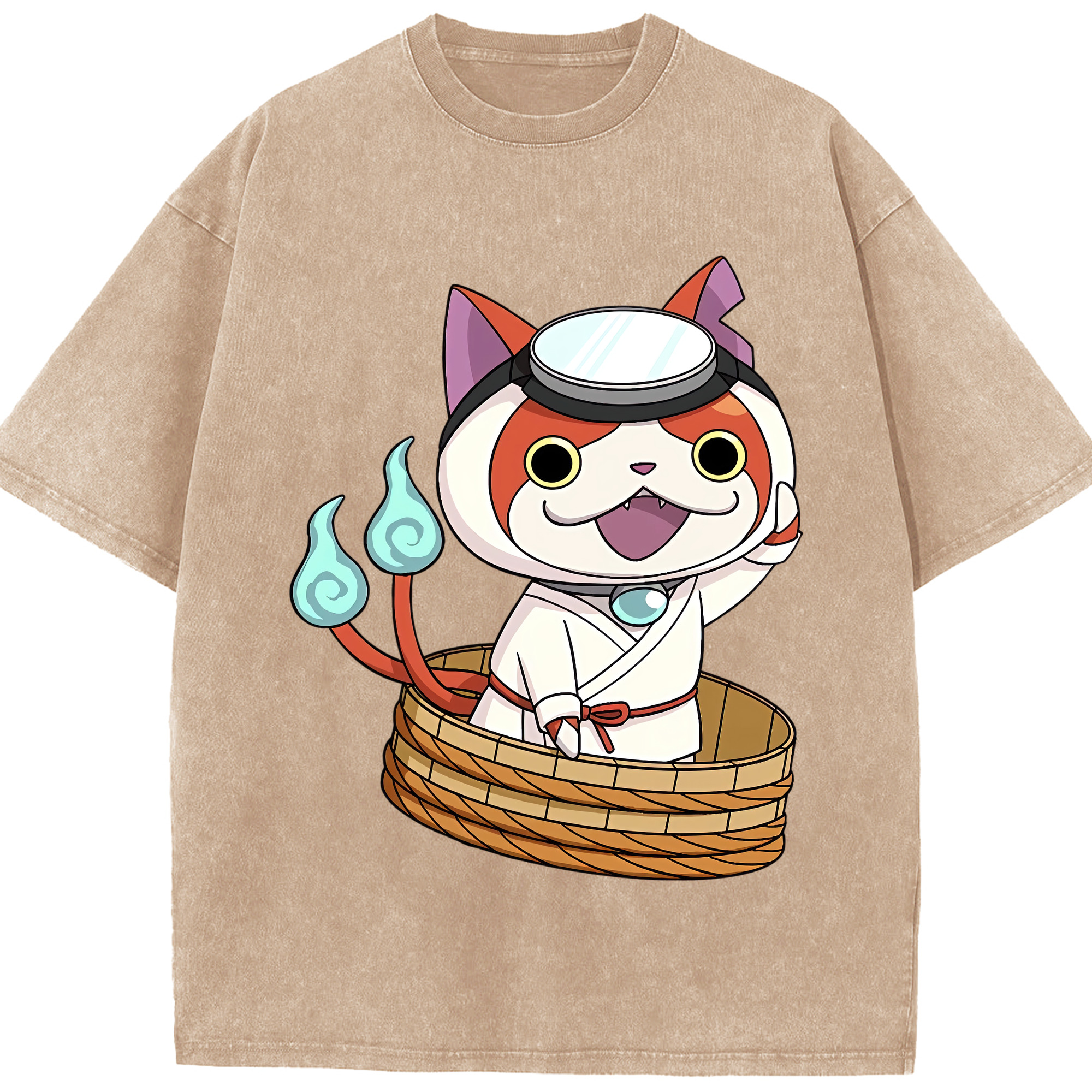 （画像用） 妖怪ウォッチ Yo-kai Watch 綿100% ヴィンテージ風 半袖Tシャツ（フロントプリント）
