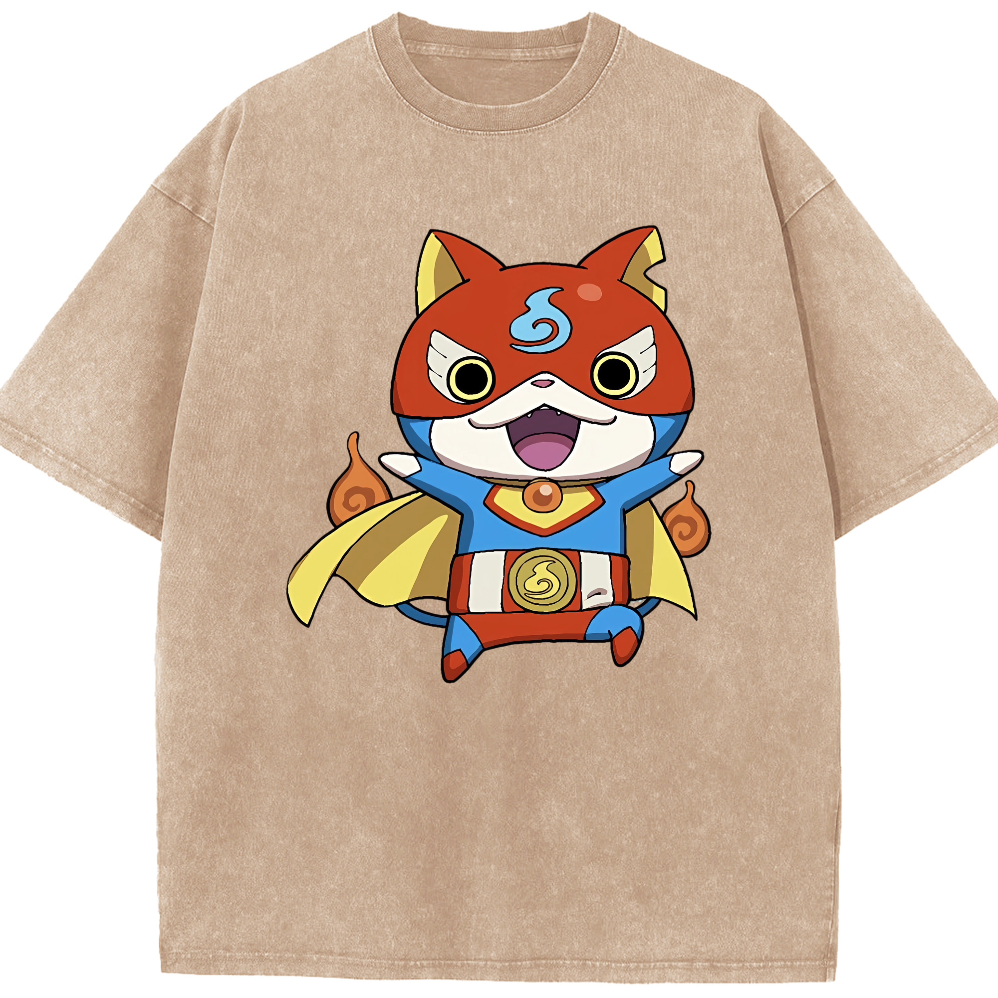 （画像用） 妖怪ウォッチ Yo-kai Watch 綿100% ヴィンテージ風 半袖Tシャツ（フロントプリント）