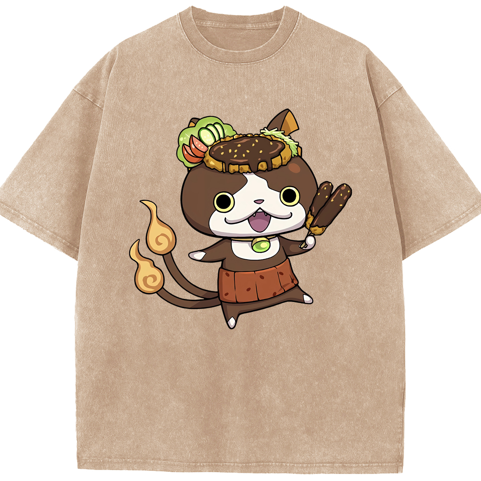 （画像用） 妖怪ウォッチ Yo-kai Watch 綿100% ヴィンテージ風 半袖Tシャツ（フロントプリント）