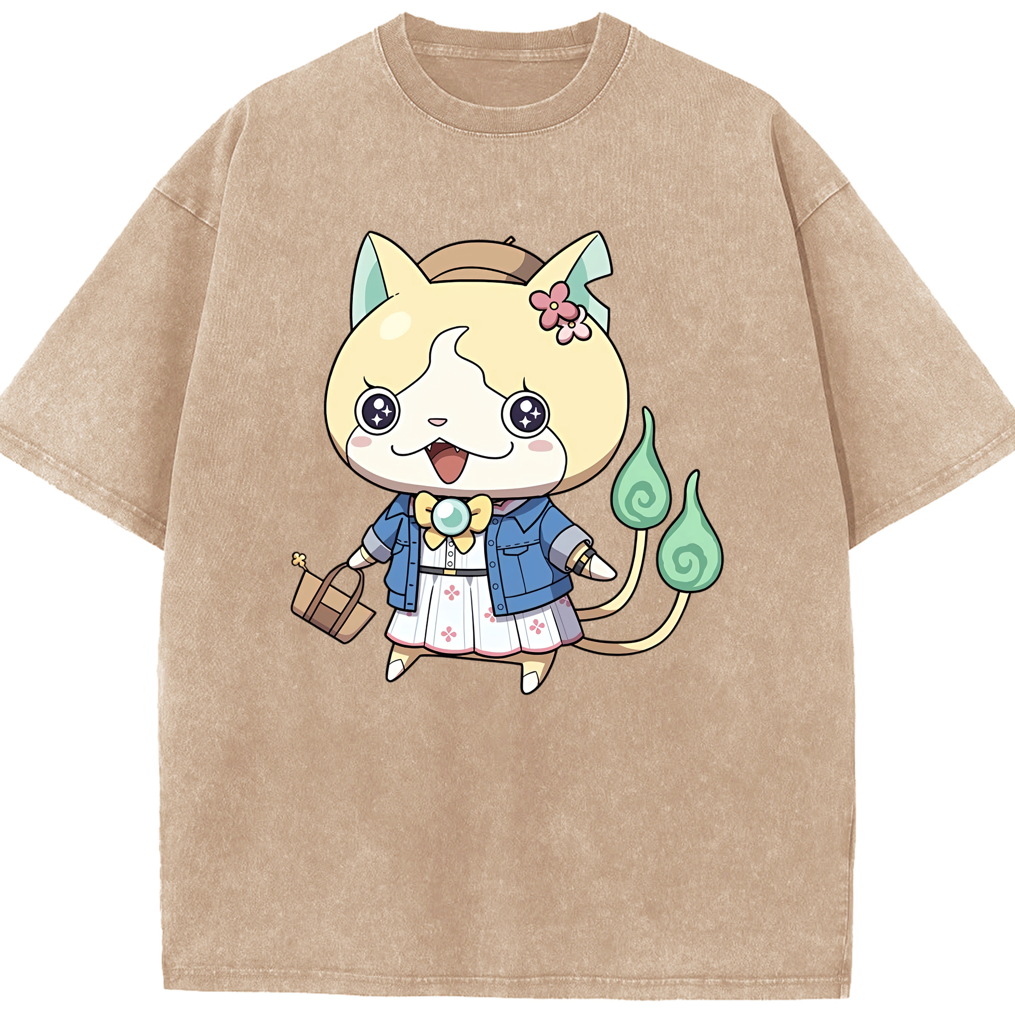 （画像用） 妖怪ウォッチ Yo-kai Watch 綿100% ヴィンテージ風 半袖Tシャツ（フロントプリント）