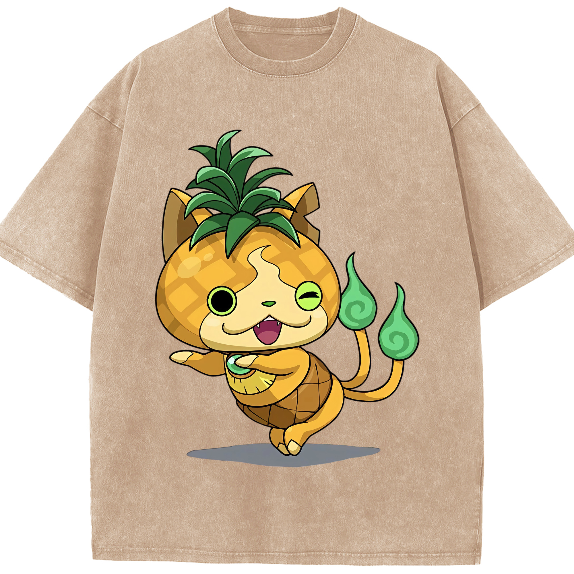 （画像用） 妖怪ウォッチ Yo-kai Watch 綿100% ヴィンテージ風 半袖Tシャツ（フロントプリント）