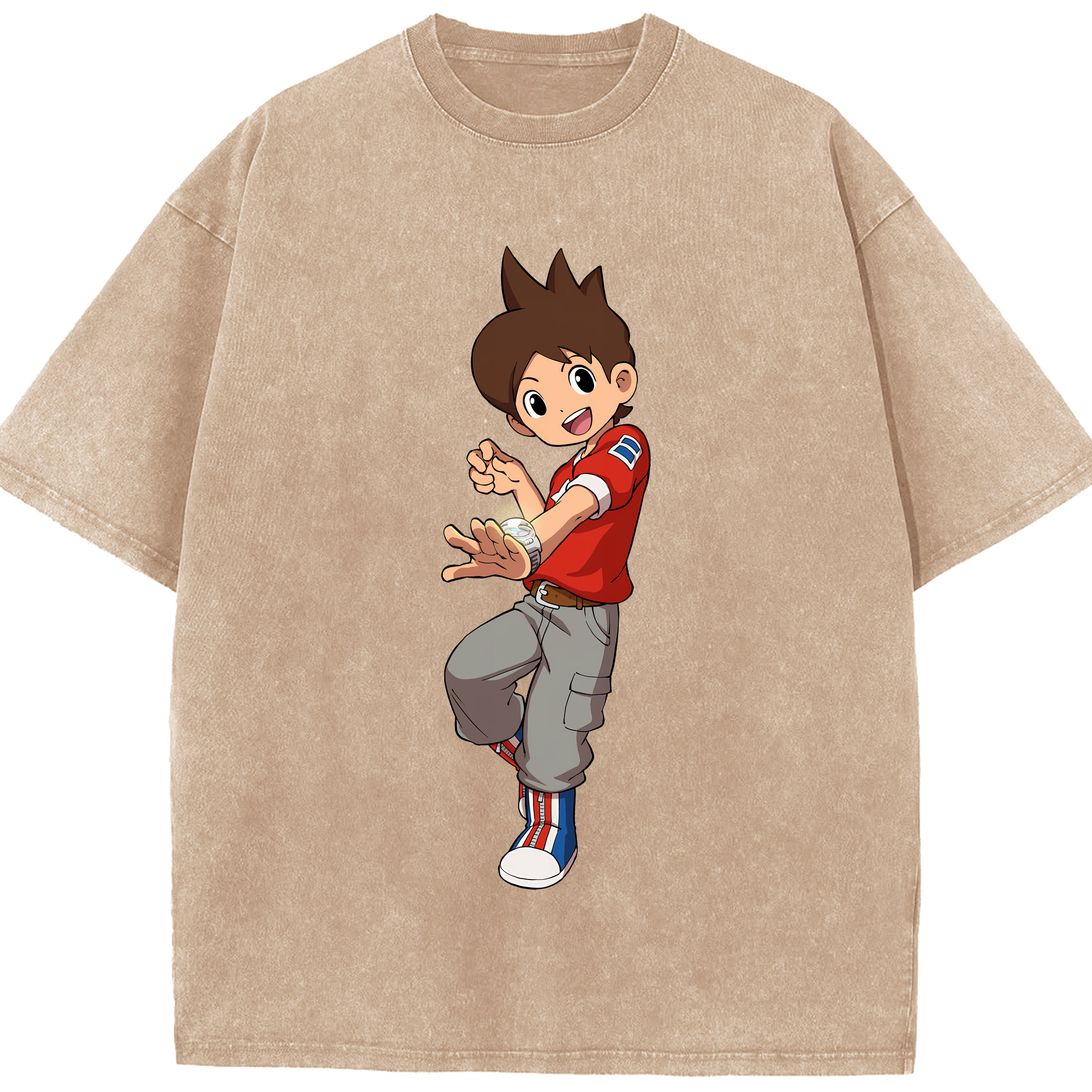 （画像用） 妖怪ウォッチ Yo-kai Watch 綿100% ヴィンテージ風 半袖Tシャツ（フロントプリント）