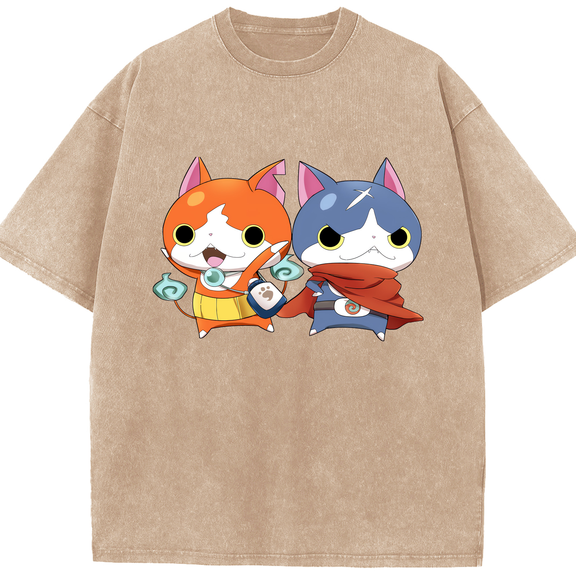 （画像用） 妖怪ウォッチ Yo-kai Watch 綿100% ヴィンテージ風 半袖Tシャツ（フロントプリント）