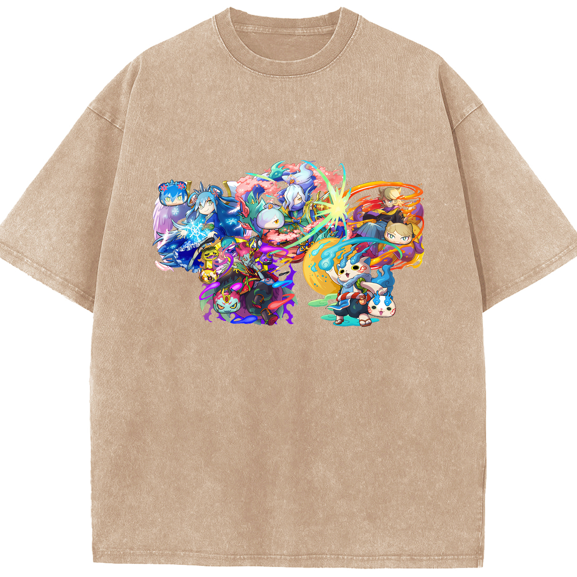 （画像用） 妖怪ウォッチ Yo-kai Watch 綿100% ヴィンテージ風 半袖Tシャツ（フロントプリント）