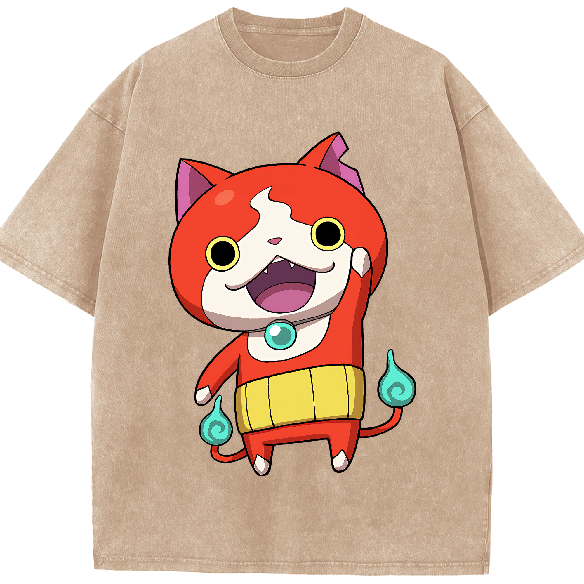 （画像用） 妖怪ウォッチ Yo-kai Watch 綿100% ヴィンテージ風 半袖Tシャツ（フロントプリント）