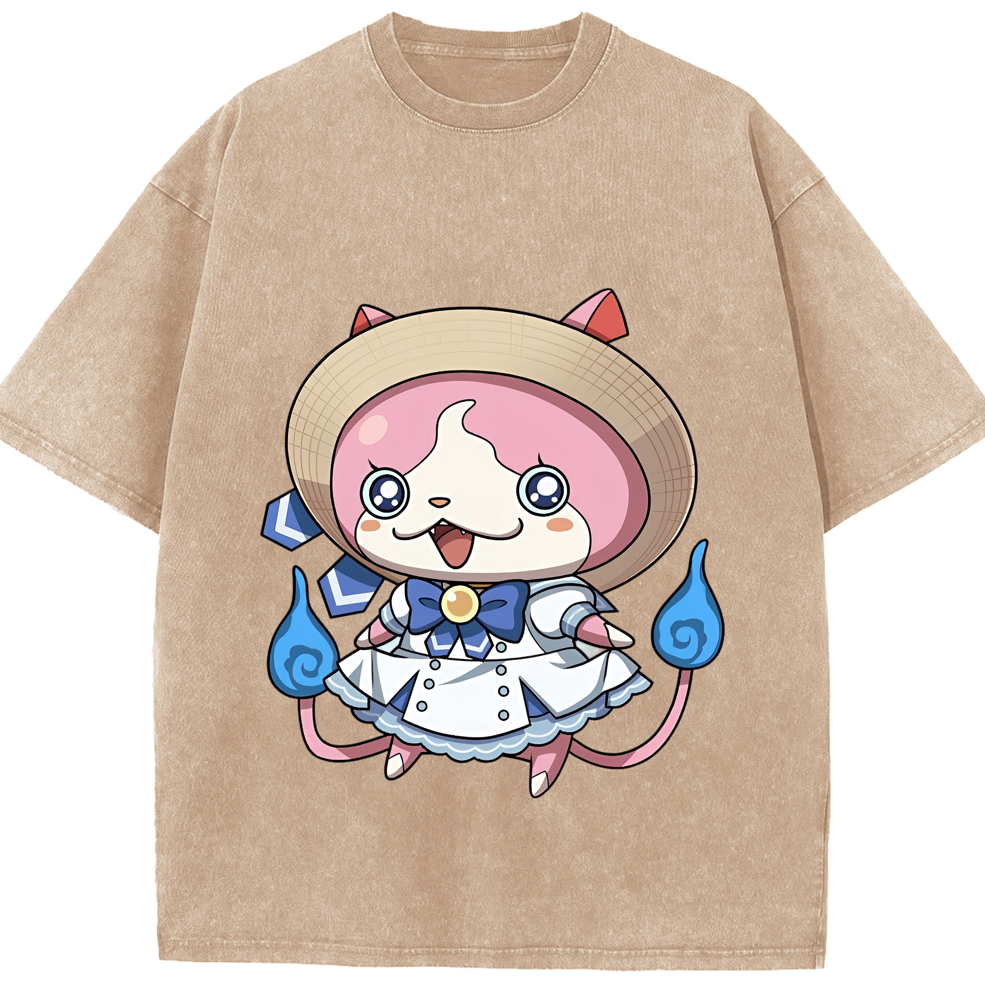 （画像用） 妖怪ウォッチ Yo-kai Watch 綿100% ヴィンテージ風 半袖Tシャツ（フロントプリント）
