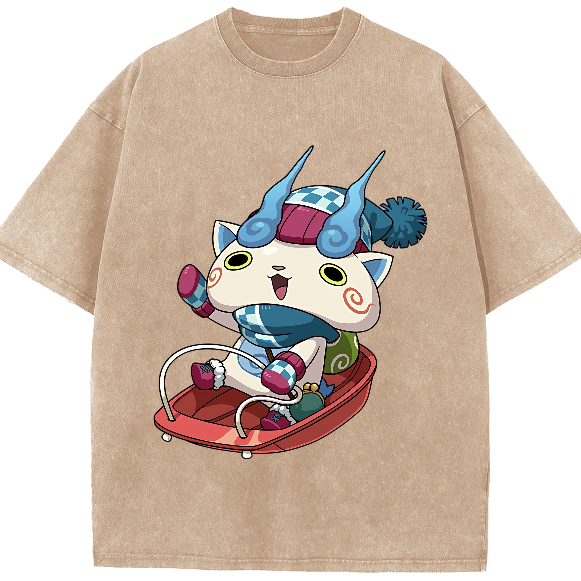（画像用） 妖怪ウォッチ Yo-kai Watch 綿100% ヴィンテージ風 半袖Tシャツ（フロントプリント）