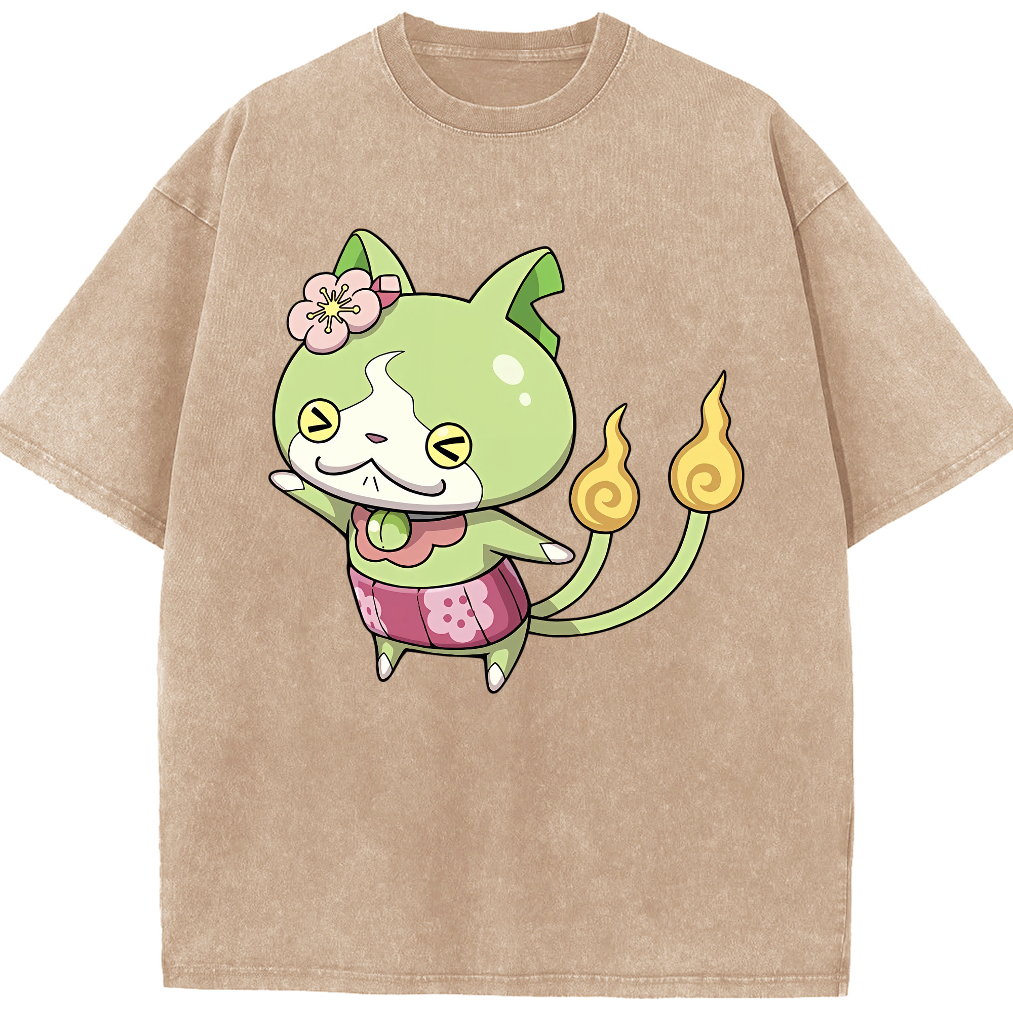 （画像用） 妖怪ウォッチ Yo-kai Watch 綿100% ヴィンテージ風 半袖Tシャツ（フロントプリント）