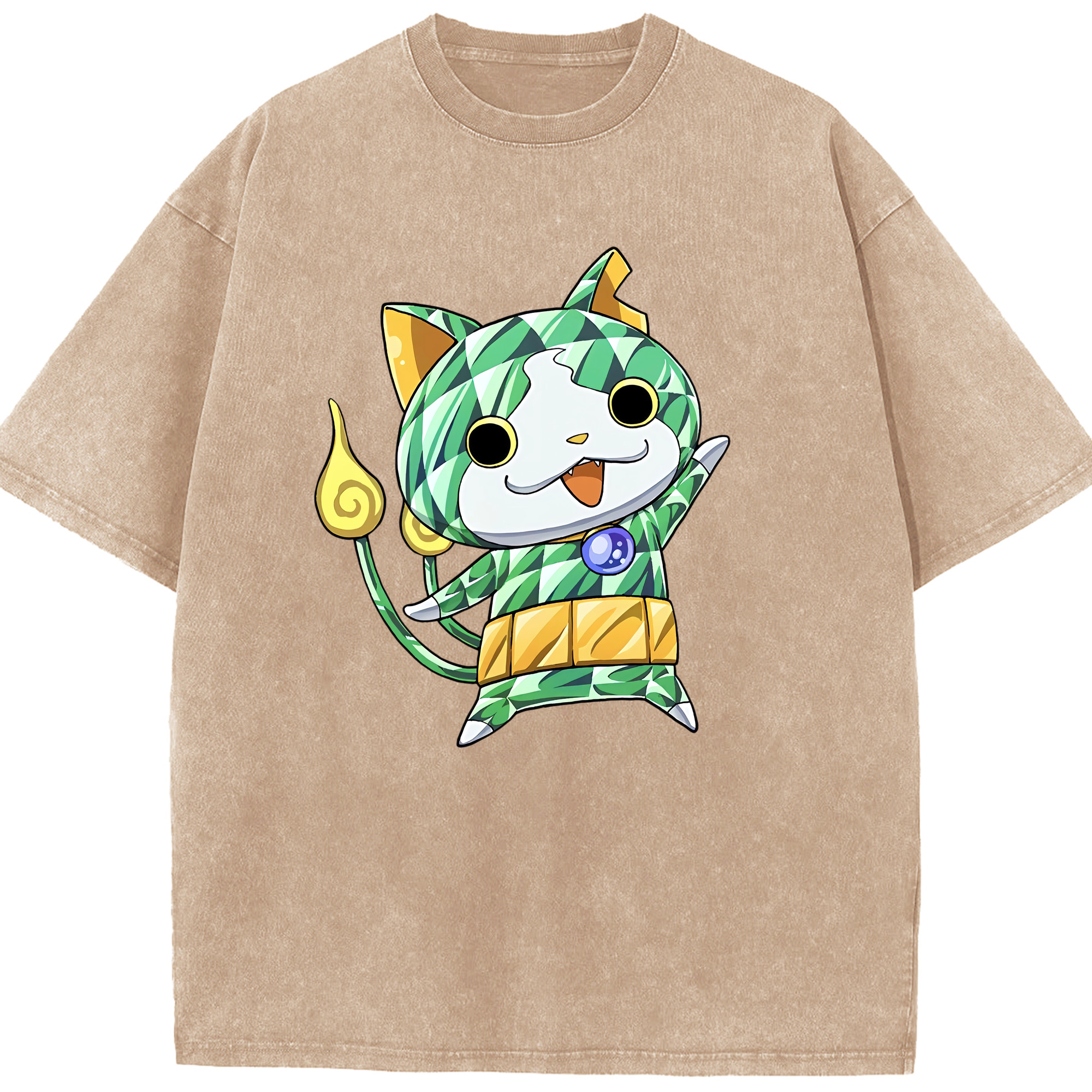 （画像用） 妖怪ウォッチ Yo-kai Watch 綿100% ヴィンテージ風 半袖Tシャツ（フロントプリント）