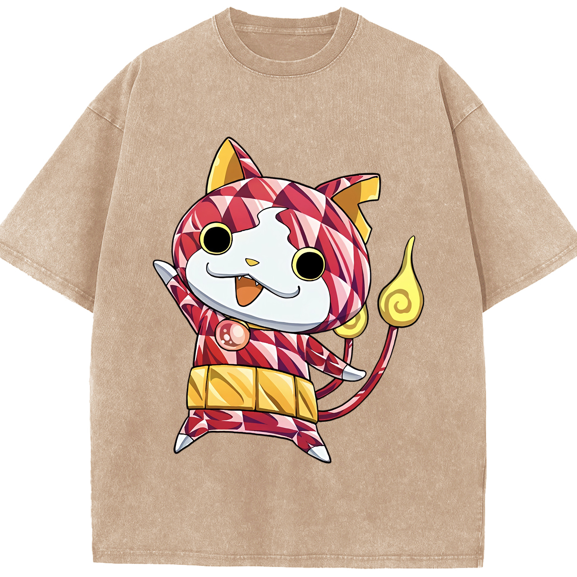 （画像用） 妖怪ウォッチ Yo-kai Watch 綿100% ヴィンテージ風 半袖Tシャツ（フロントプリント）