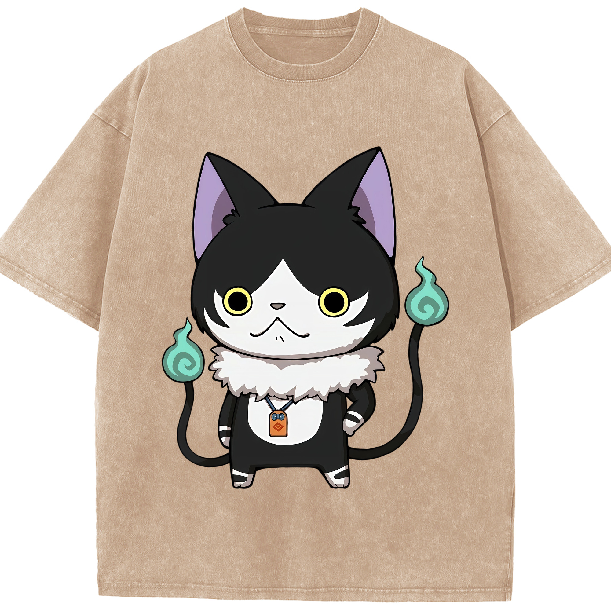 （画像用） 妖怪ウォッチ Yo-kai Watch 綿100% ヴィンテージ風 半袖Tシャツ（フロントプリント）