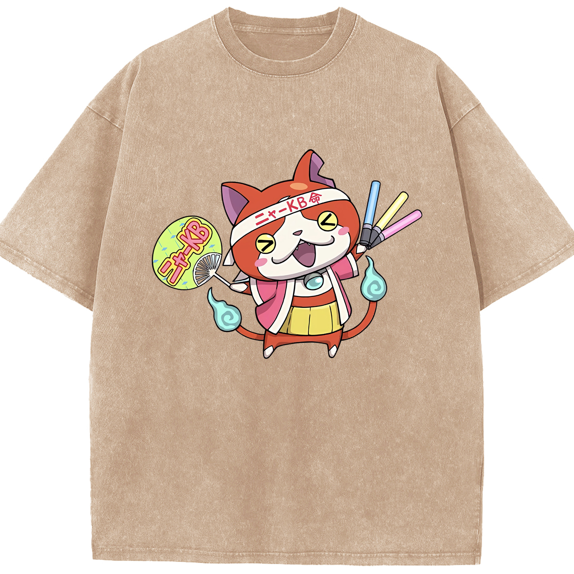 （画像用） 妖怪ウォッチ Yo-kai Watch 綿100% ヴィンテージ風 半袖Tシャツ（フロントプリント）