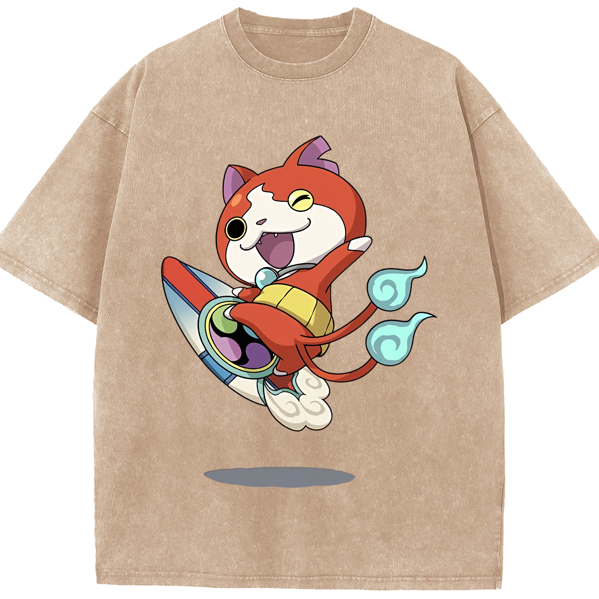 （画像用） 妖怪ウォッチ Yo-kai Watch 綿100% ヴィンテージ風 半袖Tシャツ（フロントプリント）