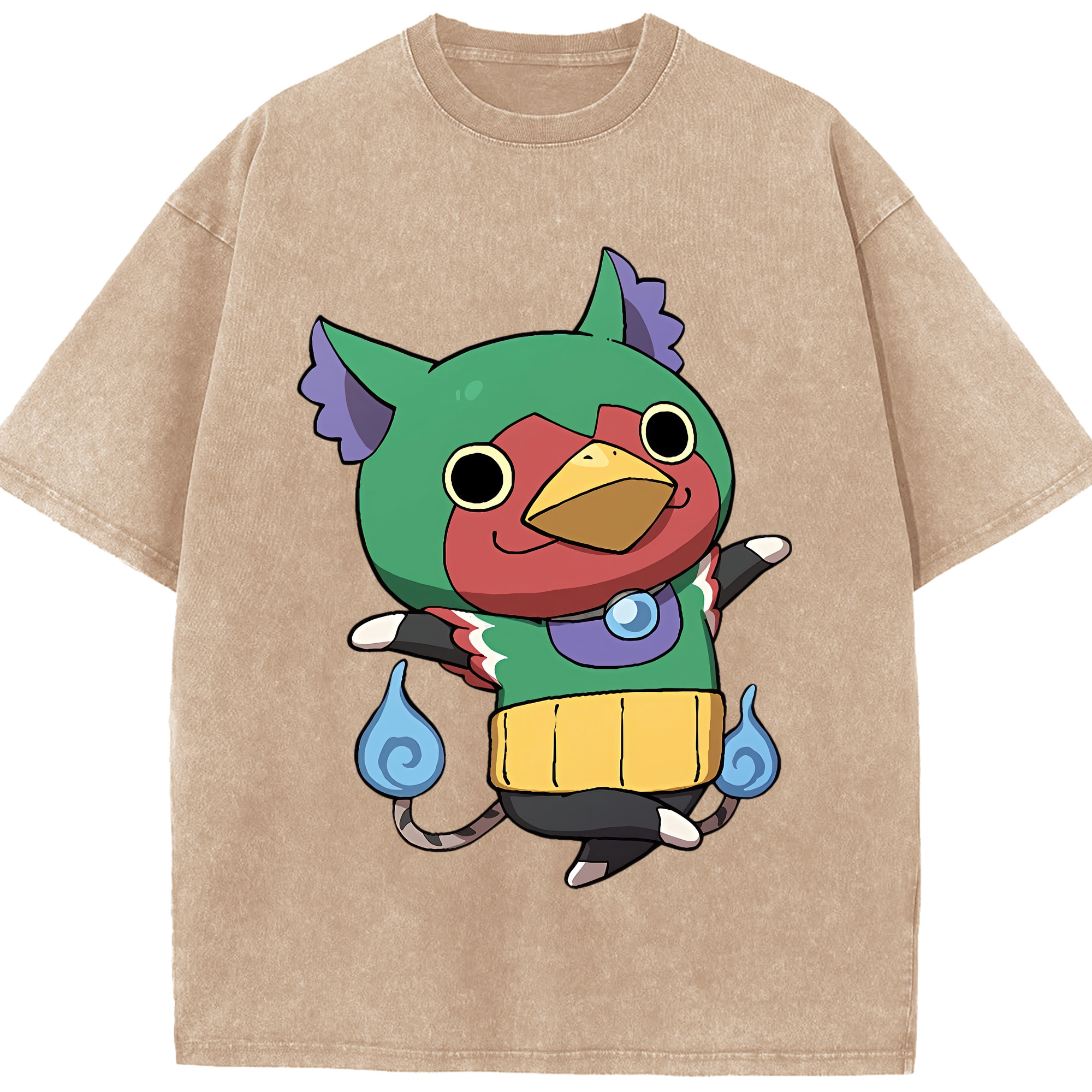 （画像用） 妖怪ウォッチ Yo-kai Watch 綿100% ヴィンテージ風 半袖Tシャツ（フロントプリント）