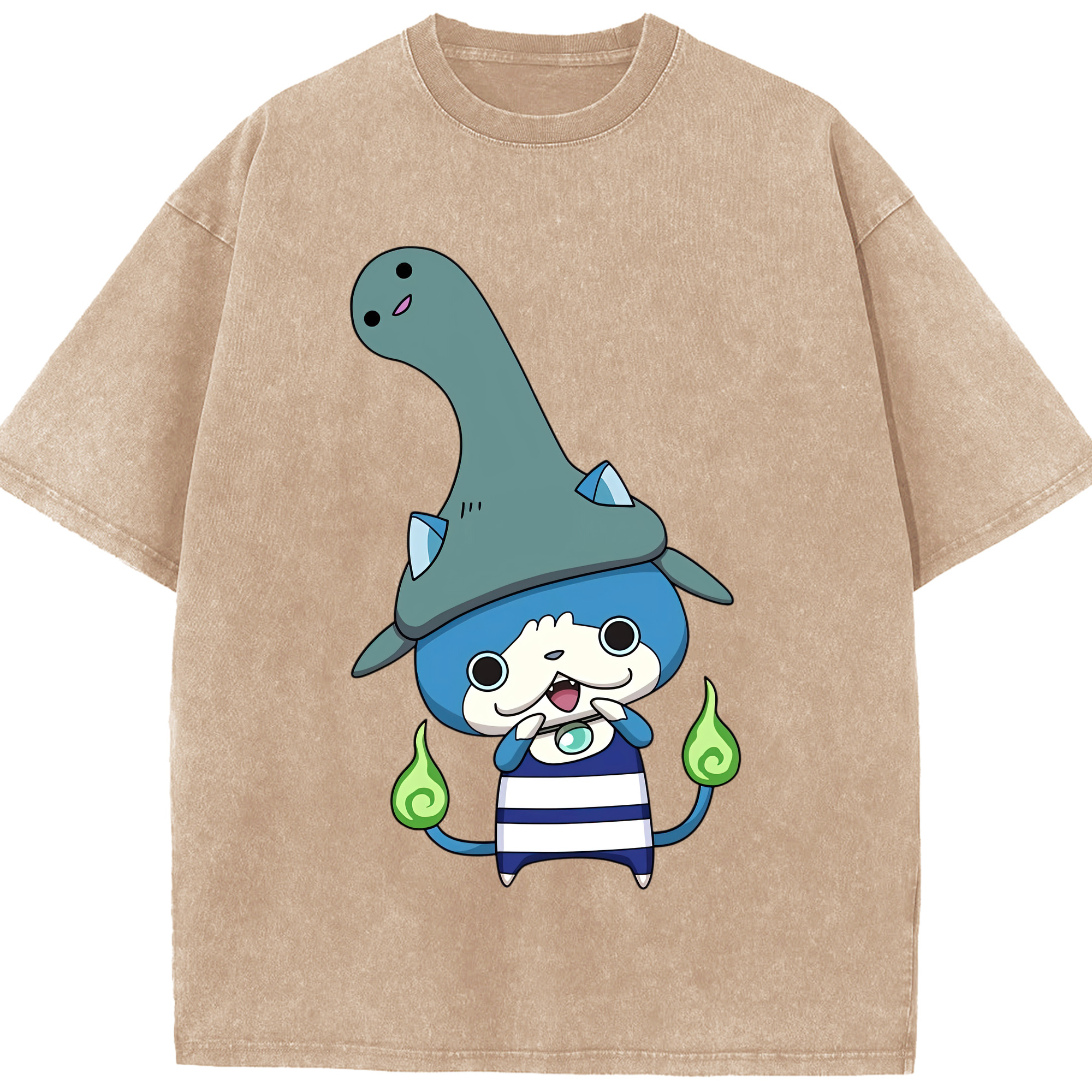 （画像用） 妖怪ウォッチ Yo-kai Watch 綿100% ヴィンテージ風 半袖Tシャツ（フロントプリント）
