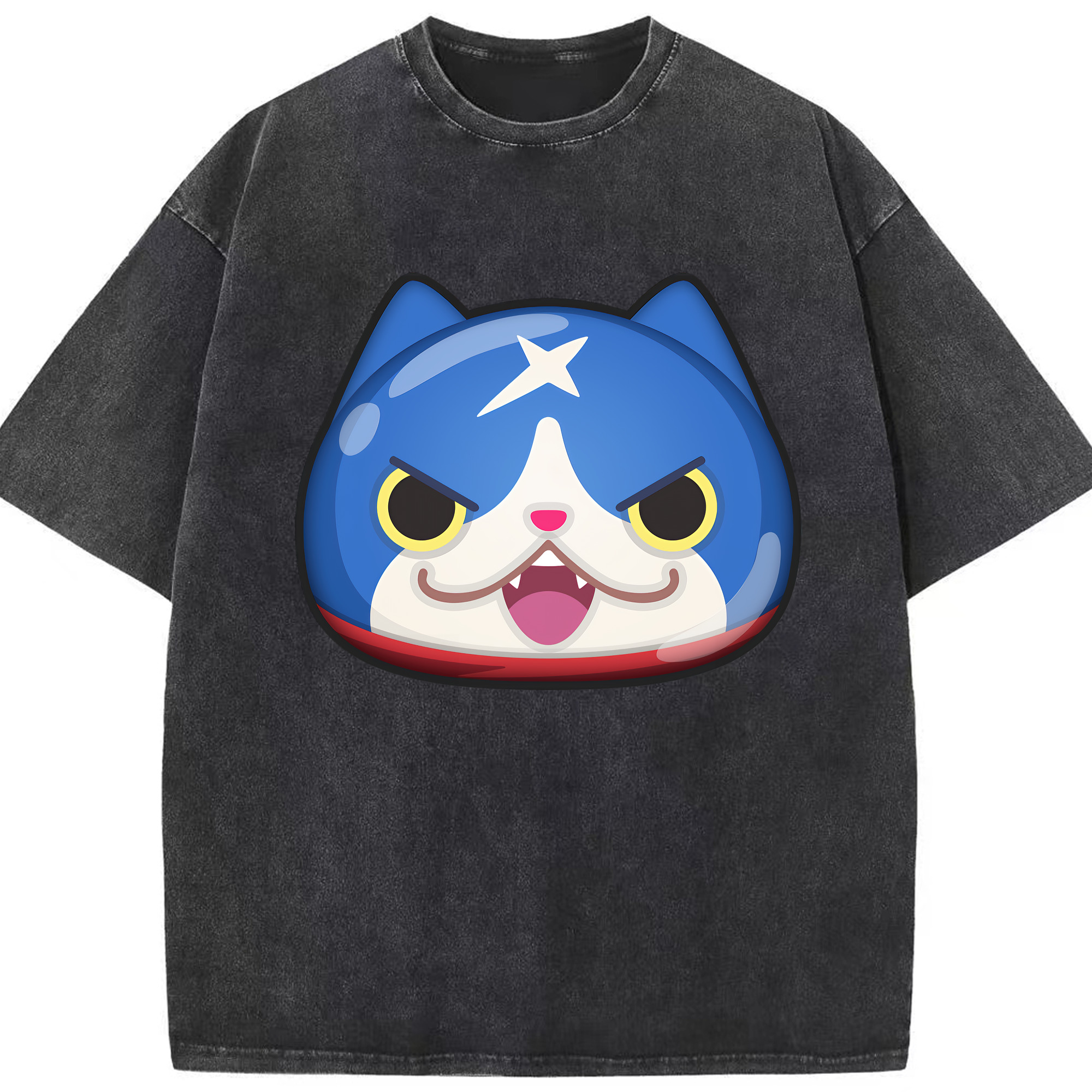 （画像用） 妖怪ウォッチ Yo-kai Watch 綿100% ヴィンテージ風 半袖Tシャツ（フロントプリント）