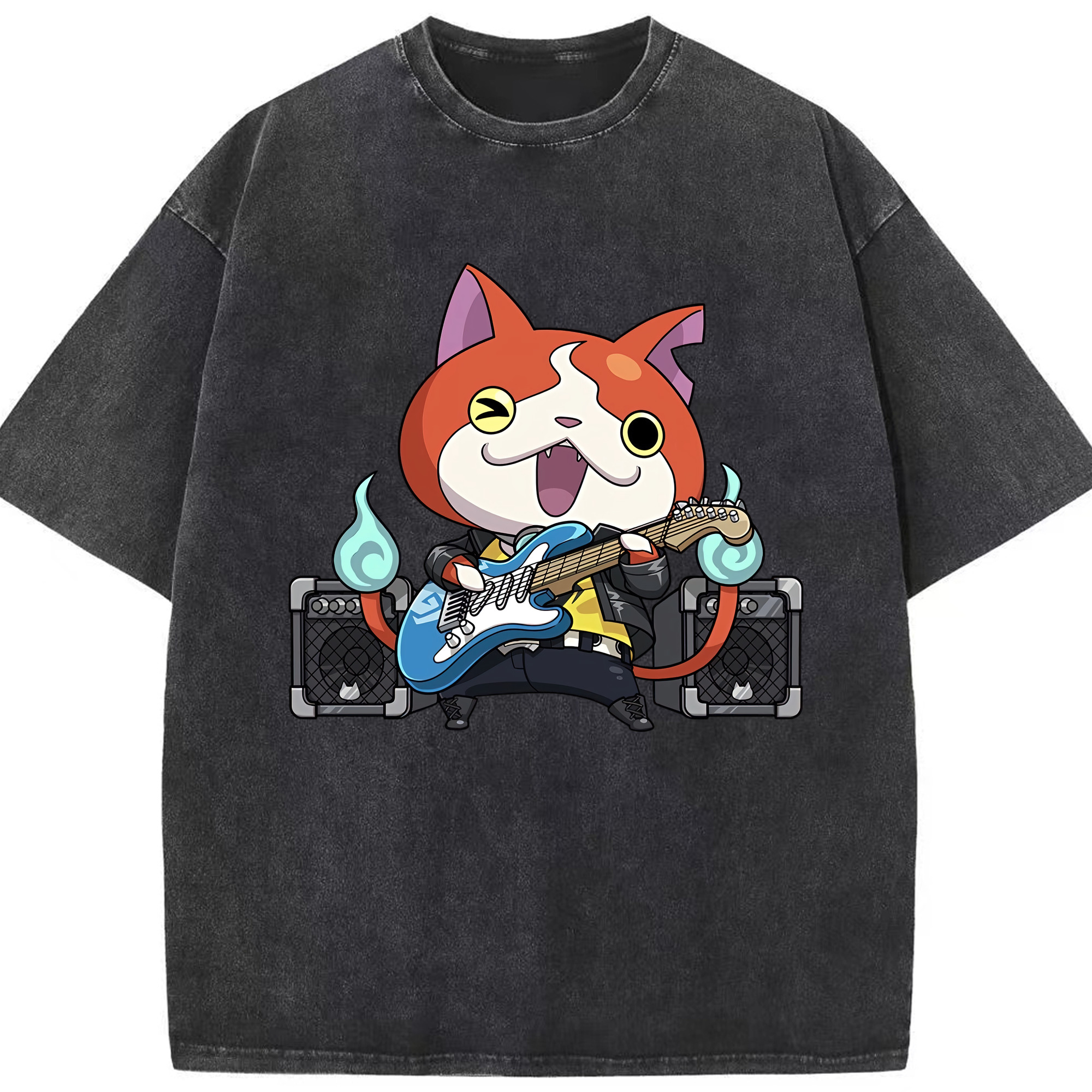 （画像用） 妖怪ウォッチ Yo-kai Watch 綿100% ヴィンテージ風 半袖Tシャツ（フロントプリント）
