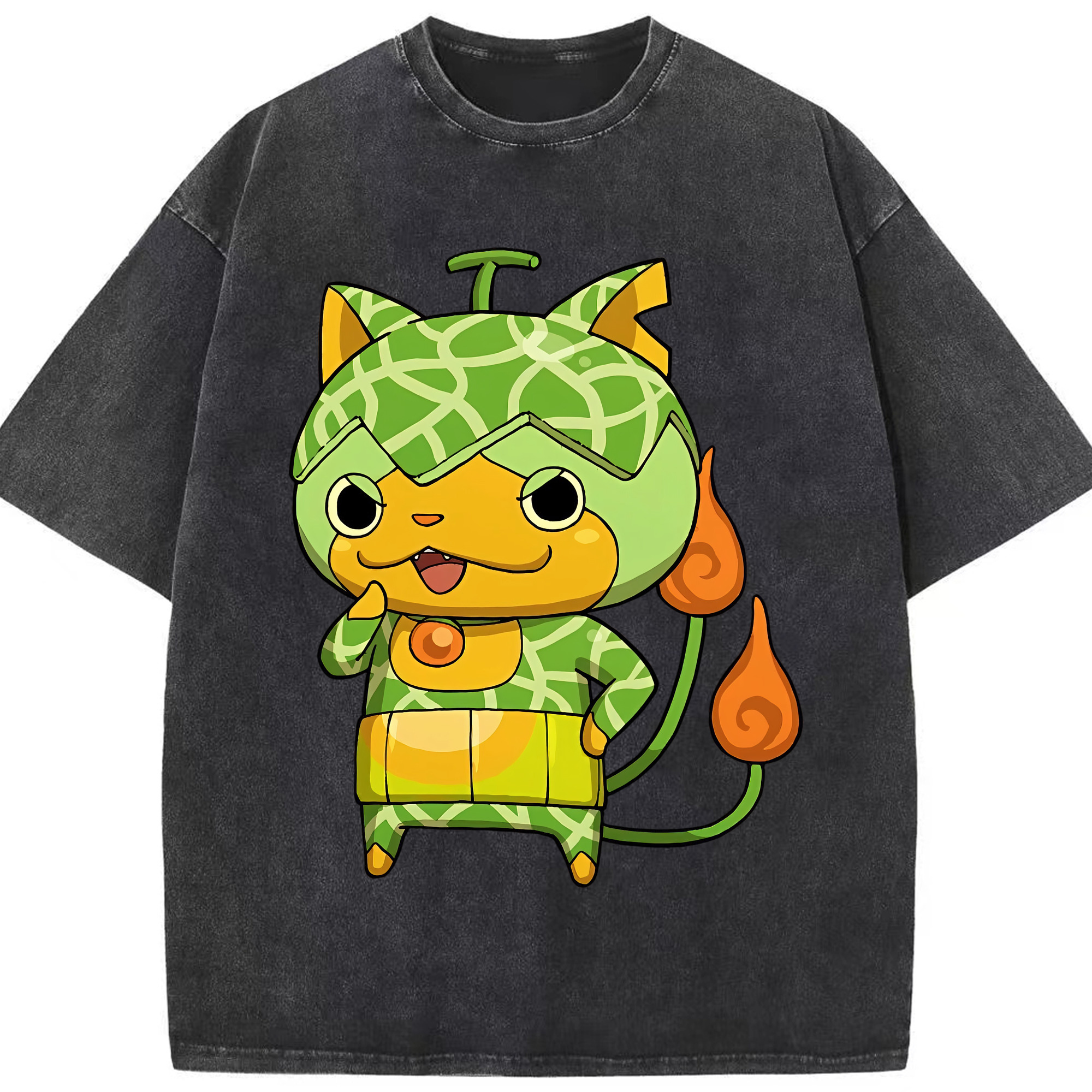 （画像用） 妖怪ウォッチ Yo-kai Watch 綿100% ヴィンテージ風 半袖Tシャツ（フロントプリント）