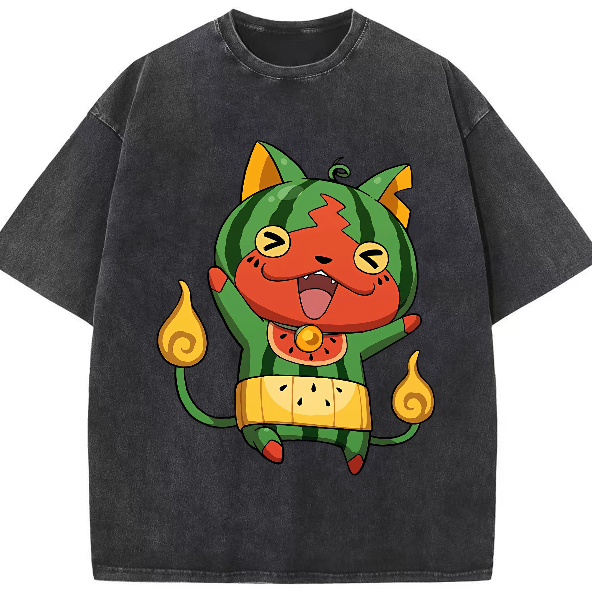 （画像用） 妖怪ウォッチ Yo-kai Watch 綿100% ヴィンテージ風 半袖Tシャツ（フロントプリント）