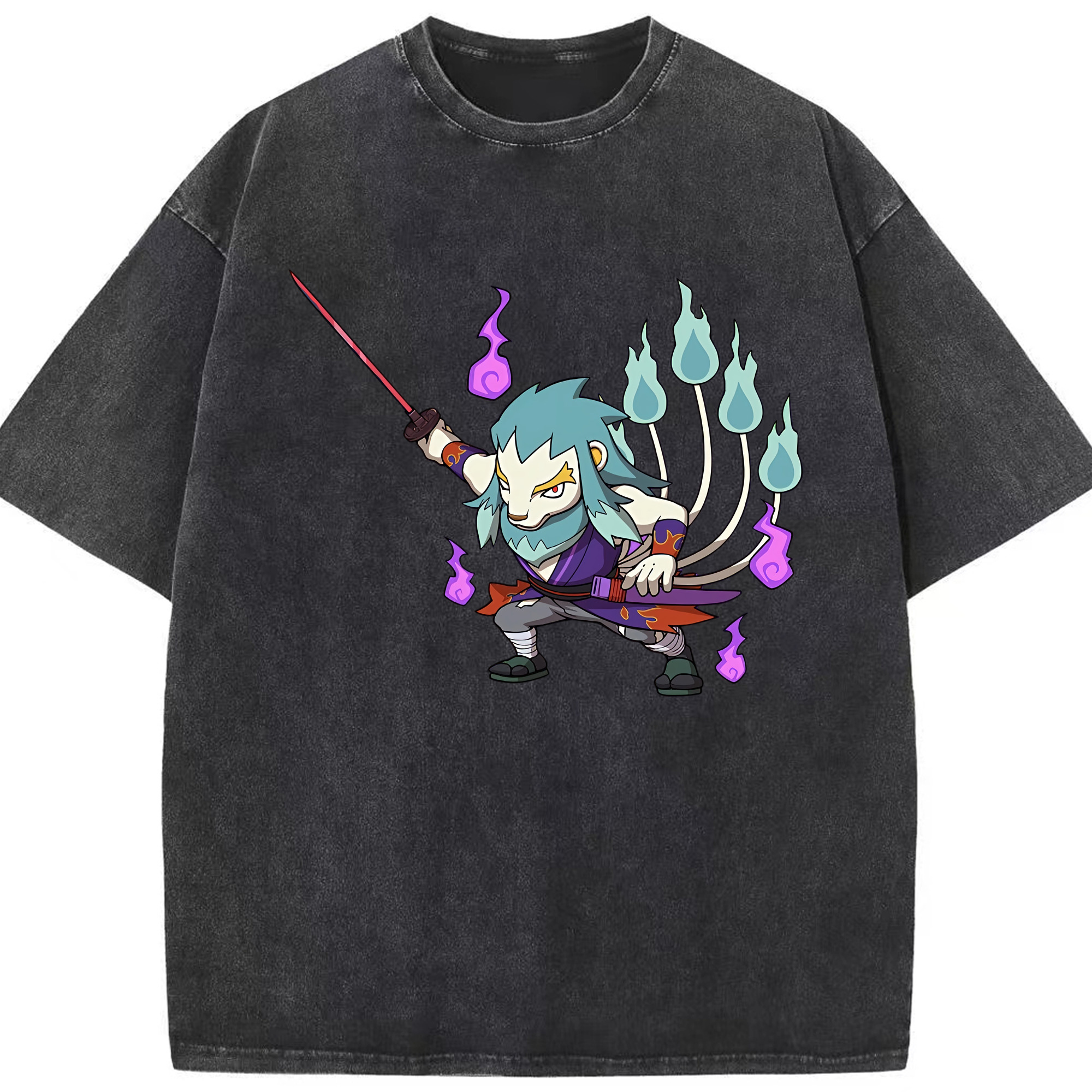 （画像用） 妖怪ウォッチ Yo-kai Watch 綿100% ヴィンテージ風 半袖Tシャツ（フロントプリント）