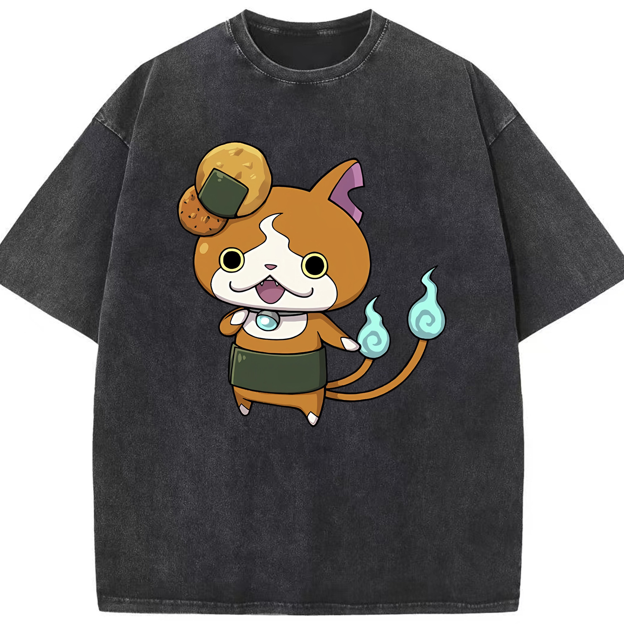 （画像用） 妖怪ウォッチ Yo-kai Watch 綿100% ヴィンテージ風 半袖Tシャツ（フロントプリント）