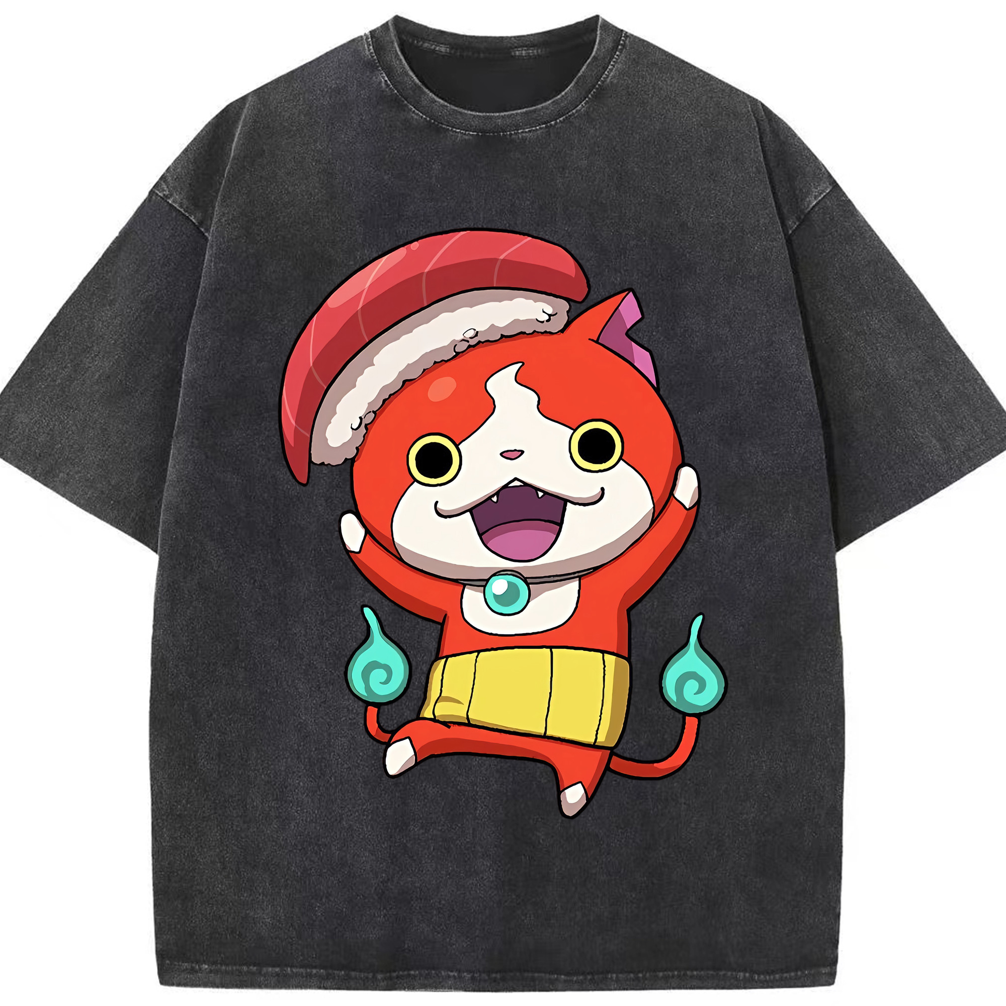（画像用） 妖怪ウォッチ Yo-kai Watch 綿100% ヴィンテージ風 半袖Tシャツ（フロントプリント）