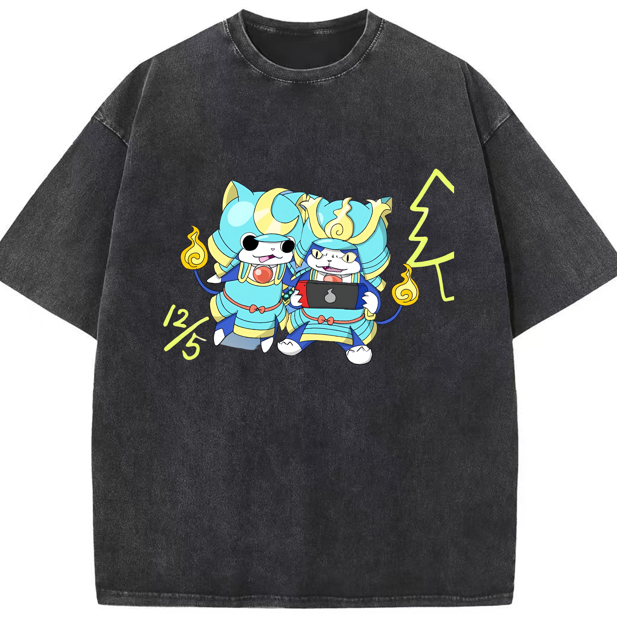 （画像用） 妖怪ウォッチ Yo-kai Watch 綿100% ヴィンテージ風 半袖Tシャツ（フロントプリント）