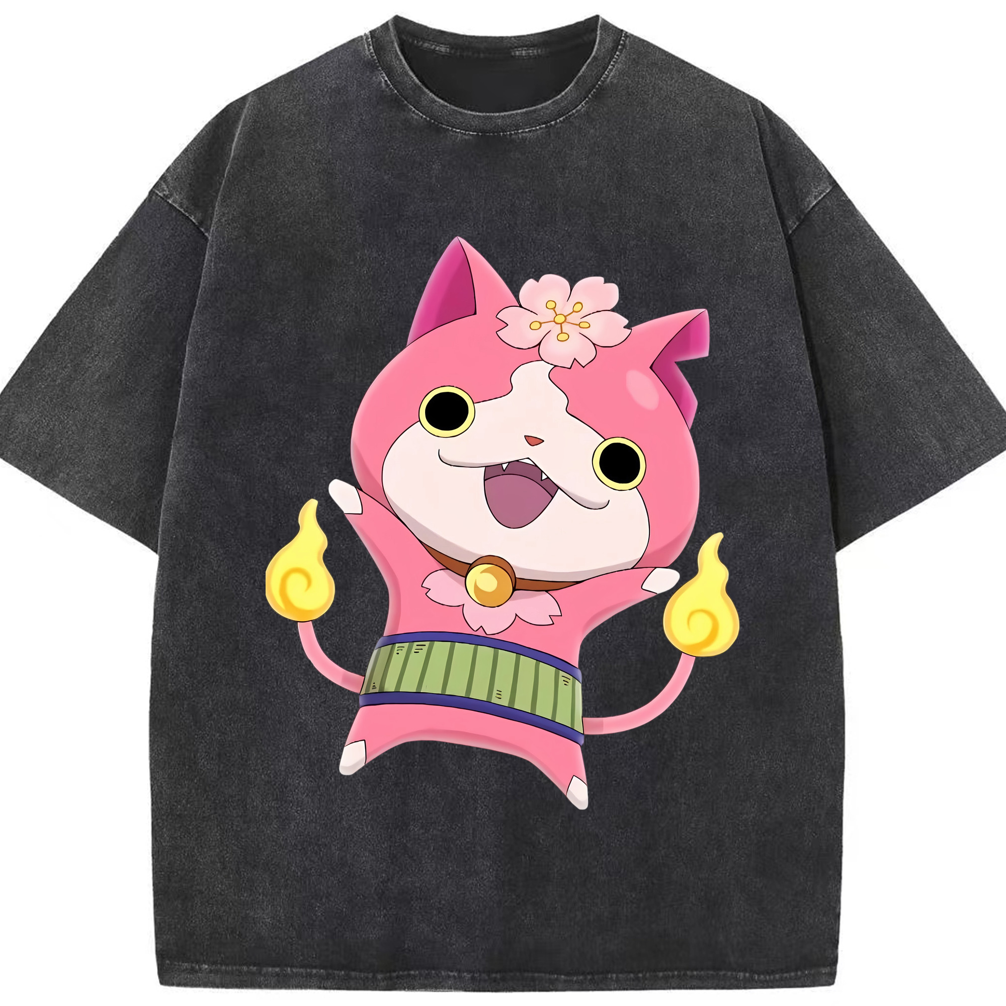 （画像用） 妖怪ウォッチ Yo-kai Watch 綿100% ヴィンテージ風 半袖Tシャツ（フロントプリント）