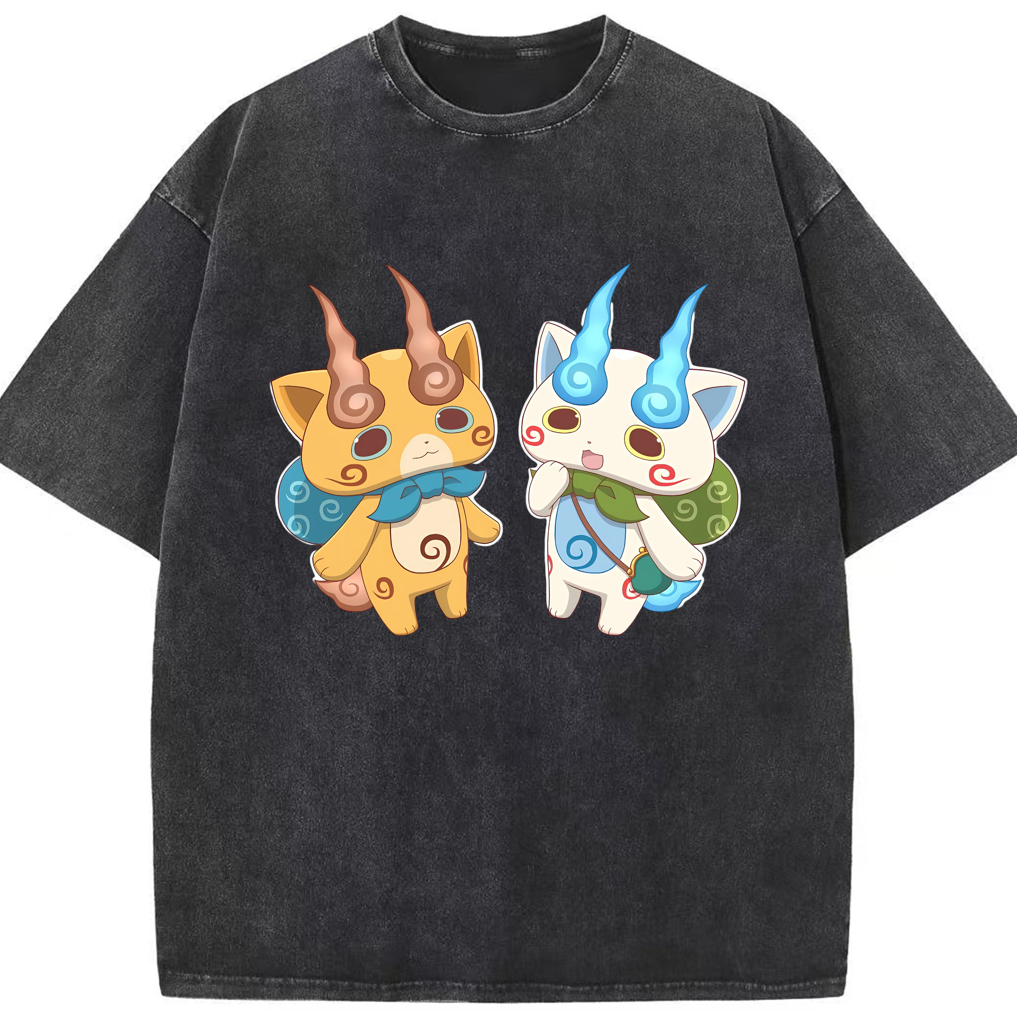 （画像用） 妖怪ウォッチ Yo-kai Watch 綿100% ヴィンテージ風 半袖Tシャツ（フロントプリント）
