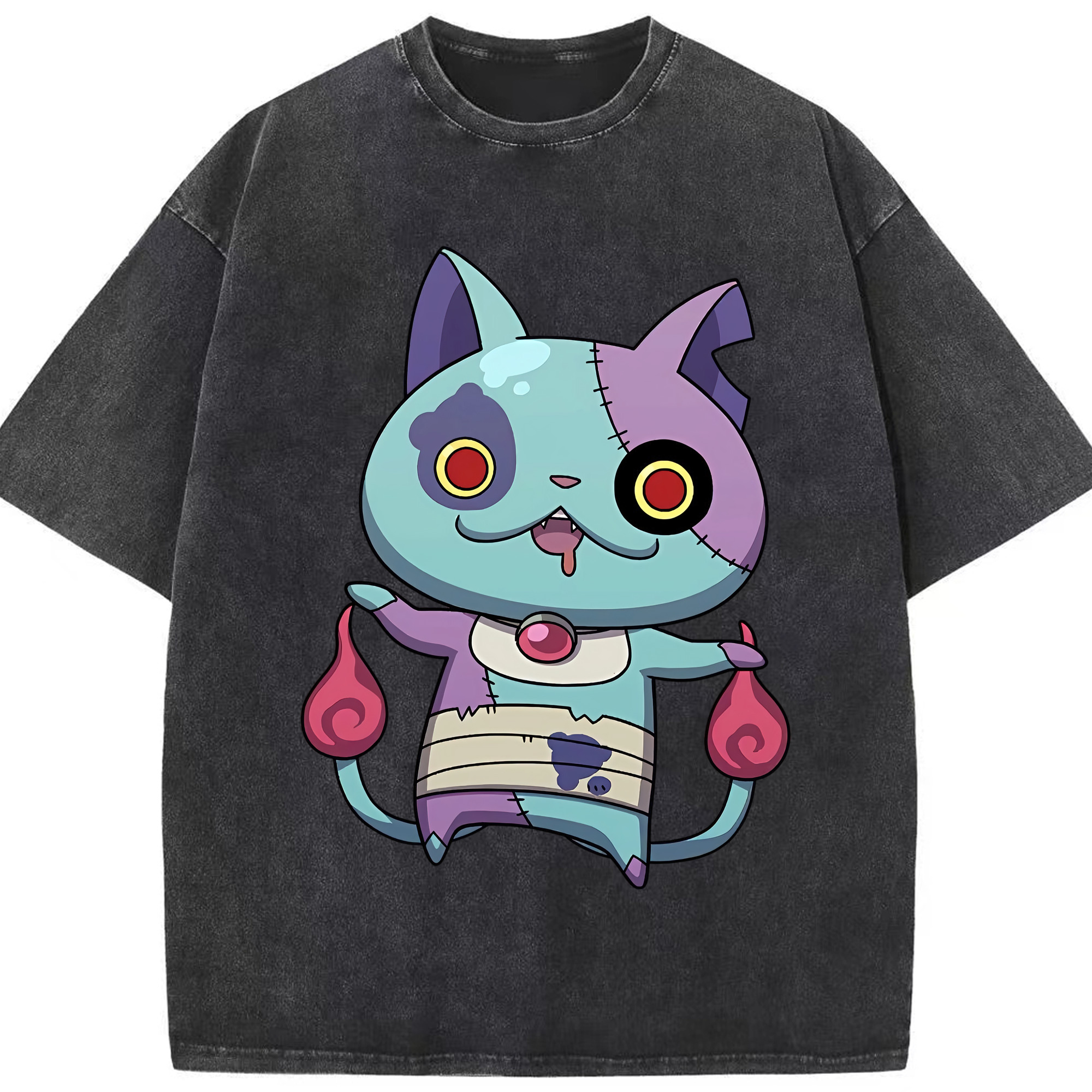 （画像用） 妖怪ウォッチ Yo-kai Watch 綿100% ヴィンテージ風 半袖Tシャツ（フロントプリント）